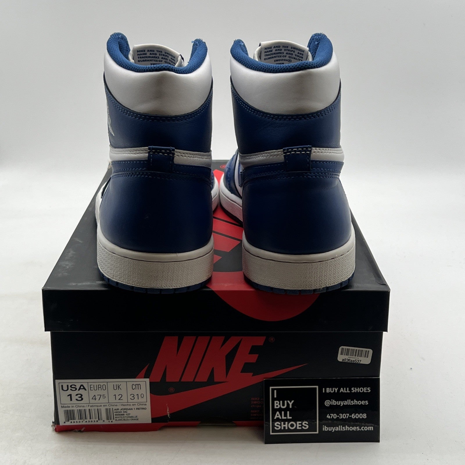 Size 13 - Air Jordan 1 Retro High OG Storm Blue 2016 (555088-127)