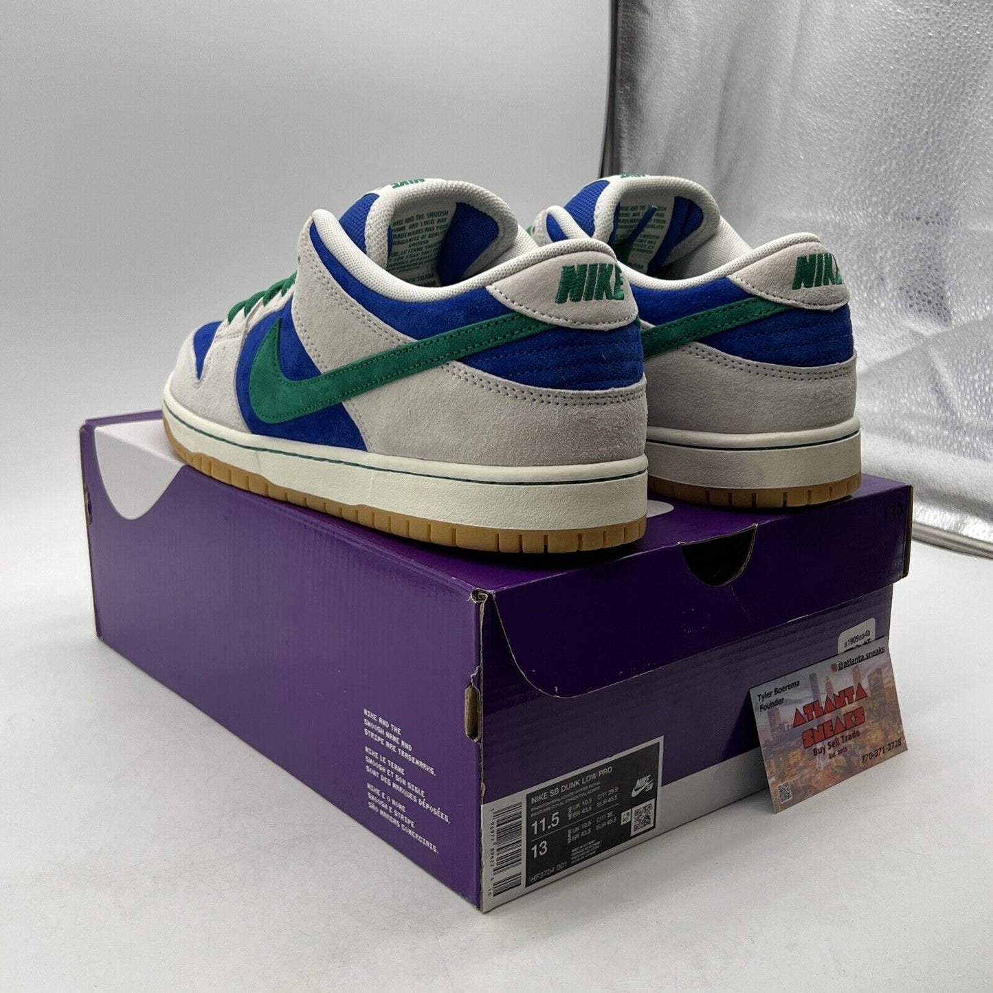 Size 11.5 - Nike Dunk SB Low Hyper Royal Malachite (HF3704-001)
