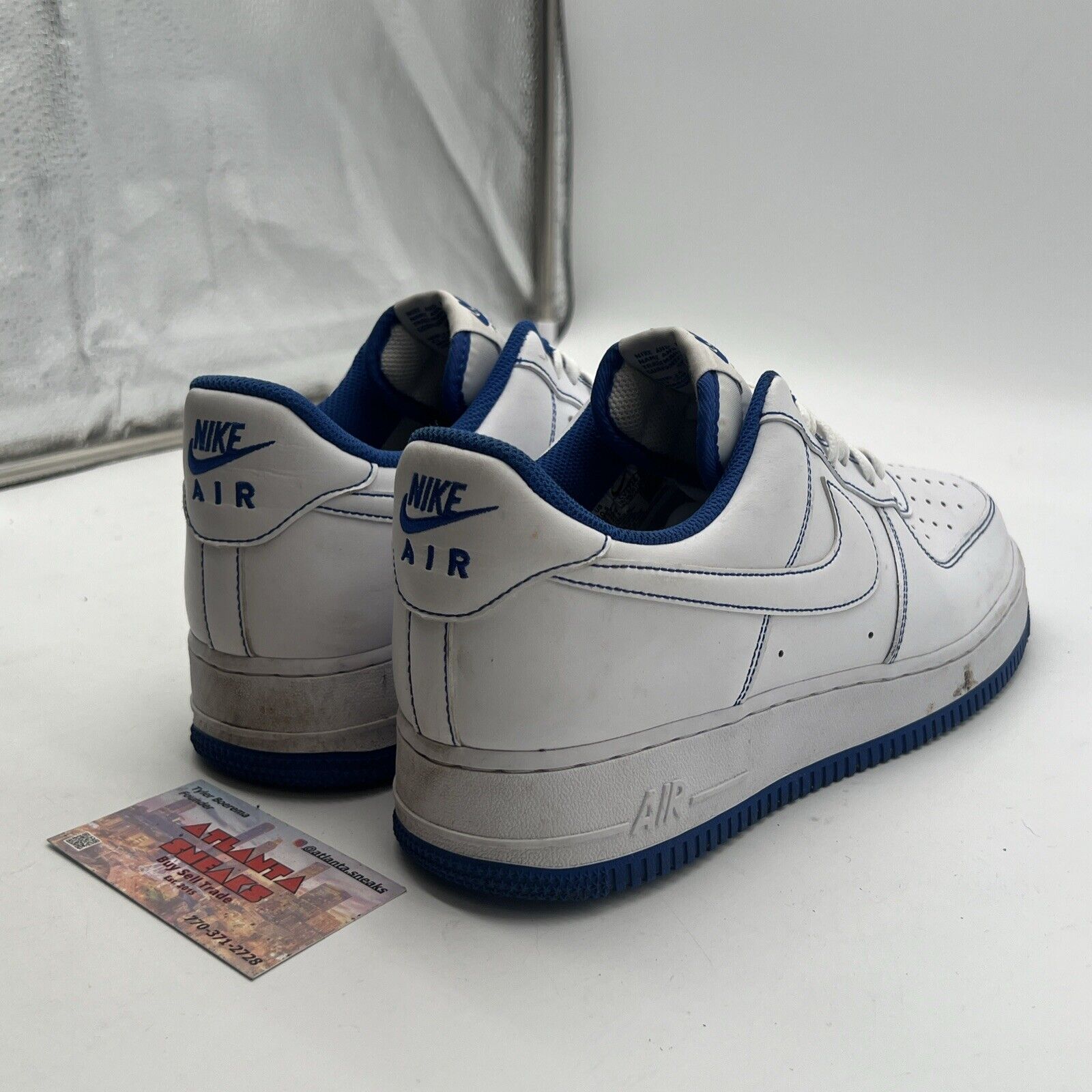 Size 10.5 - Nike Air Force 1 '07 Contrast Stitch - White Game Royal (CV1724-101)