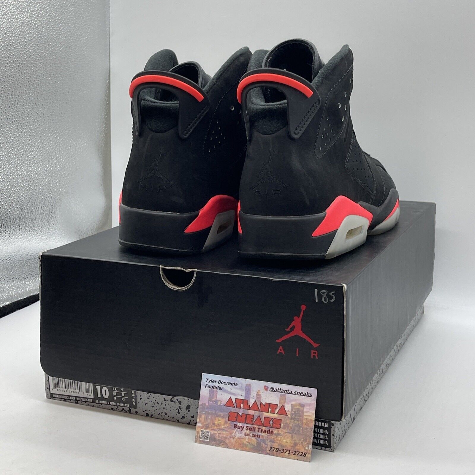 Size 10 - Jordan 6 Retro Infrared Black 2014 Pink Black Suede (384664-023)