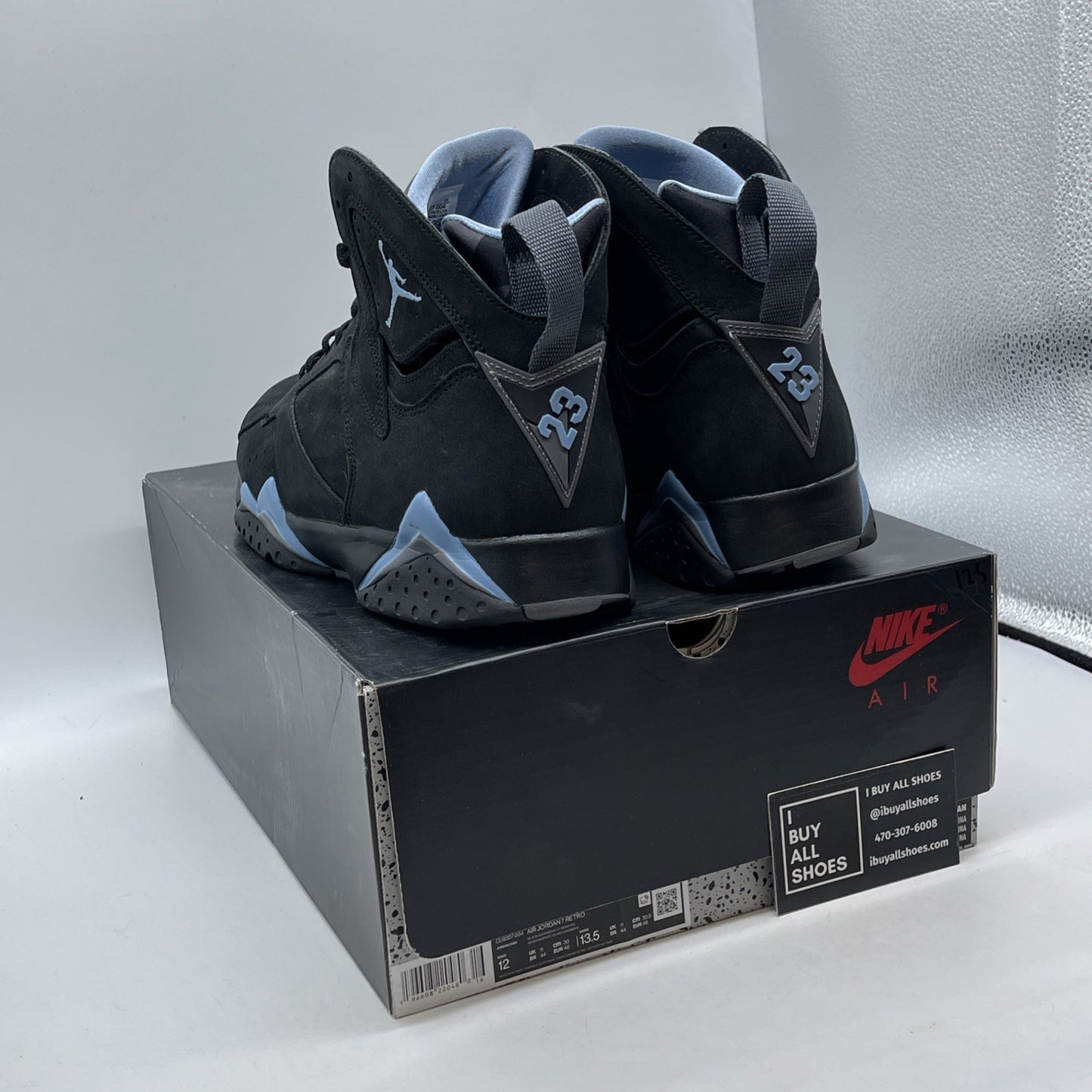 Size 12 - Air Jordan 7 Retro 2023 Chambray Black Blue Suede (CU9307-004)