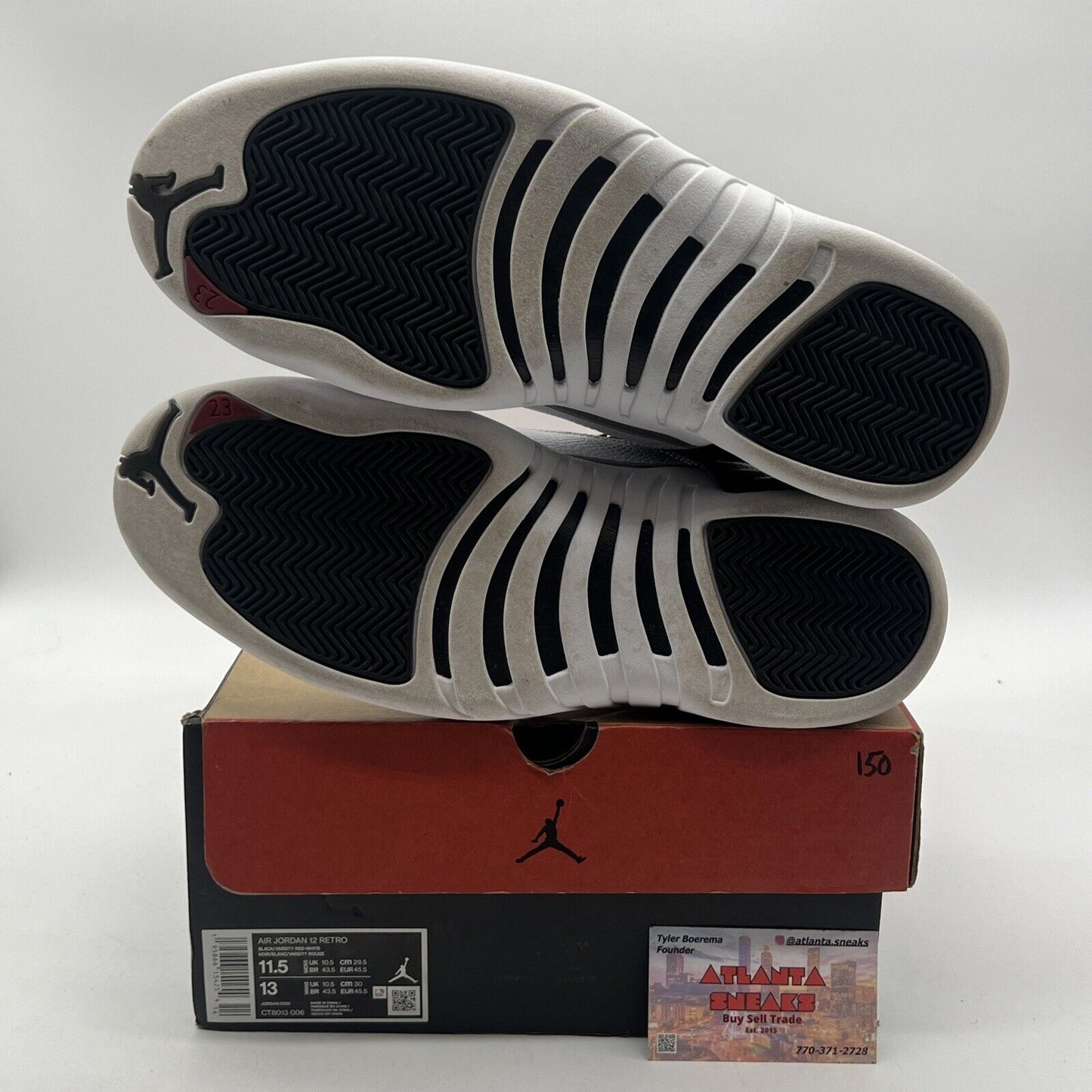 Size 11.5 - Jordan 12 Retro Mid Playoff Black White Leather (CT8013-006)