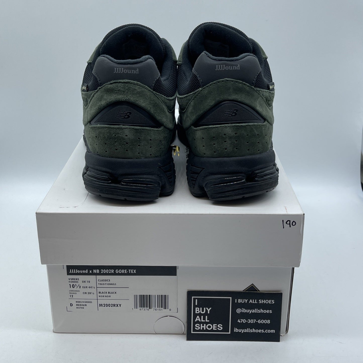 Size 10.5 - New Balance JJJJound x 2002R GORE-TEX Pine Green Black (M2002RXY)
