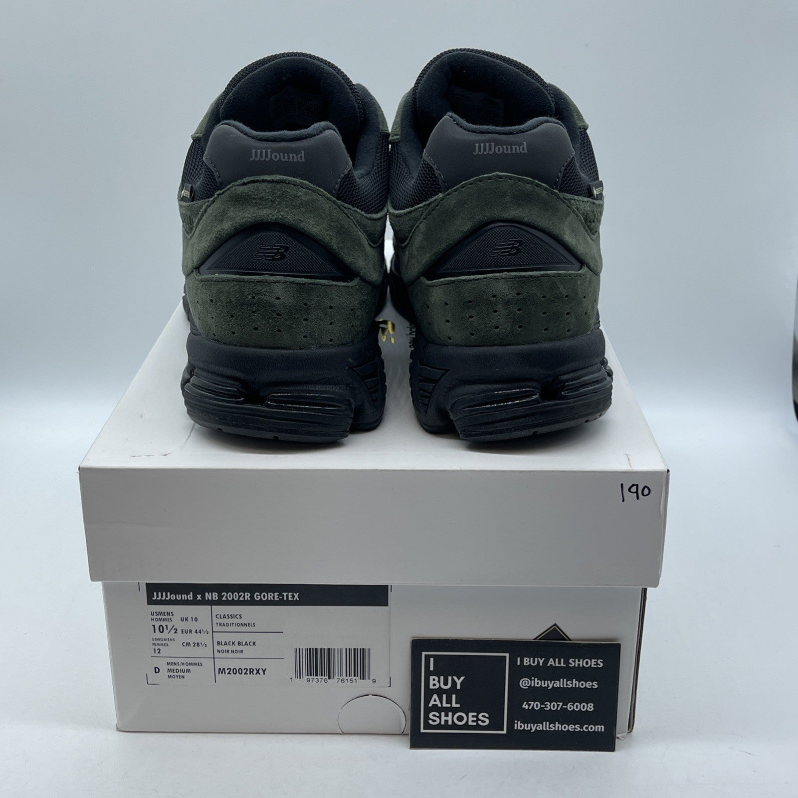 Size 10.5 - New Balance JJJJound x 2002R GORE-TEX Pine Green Black (M2002RXY)