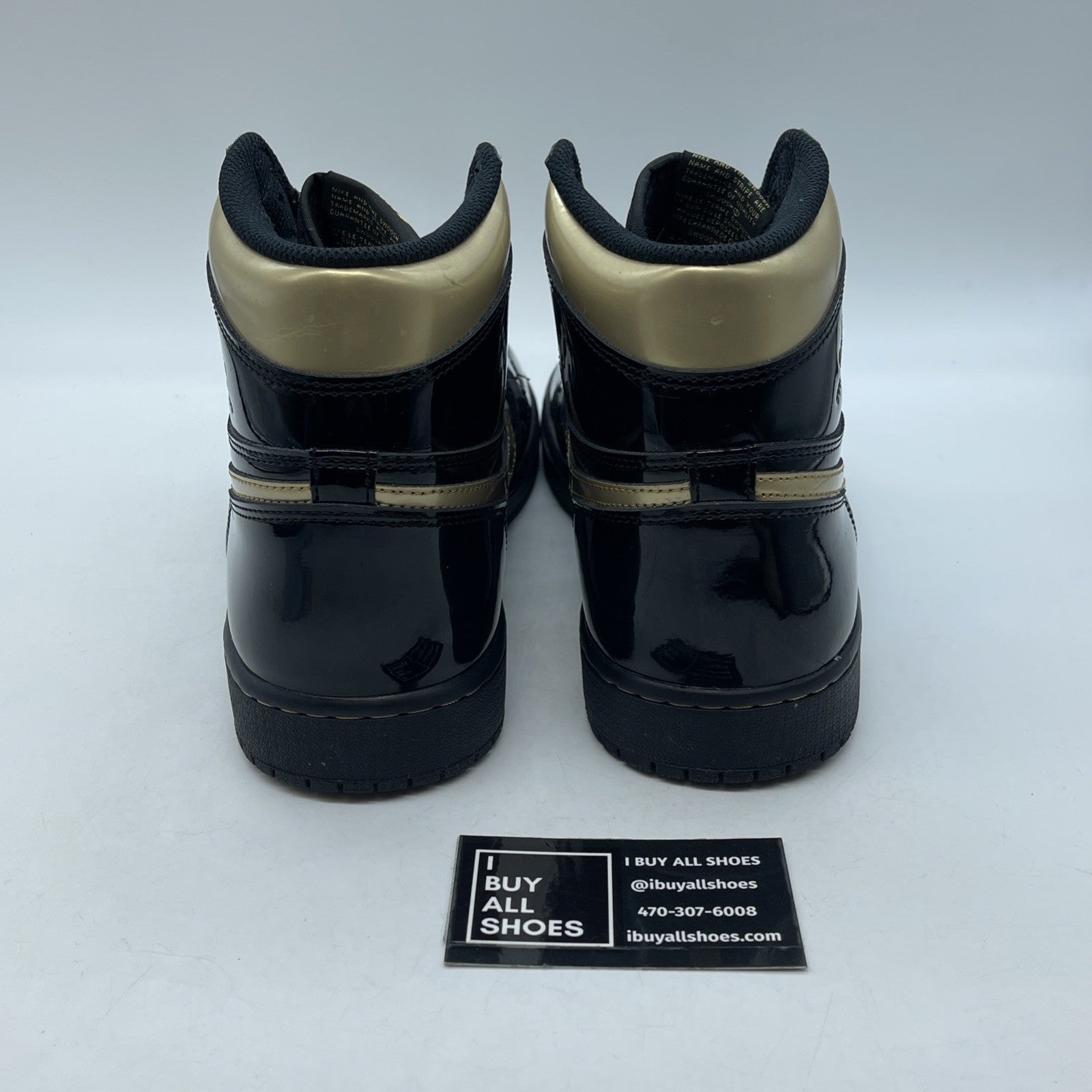 Size 12 - Jordan 1 High Black Metallic Gold Leather (555088-032)