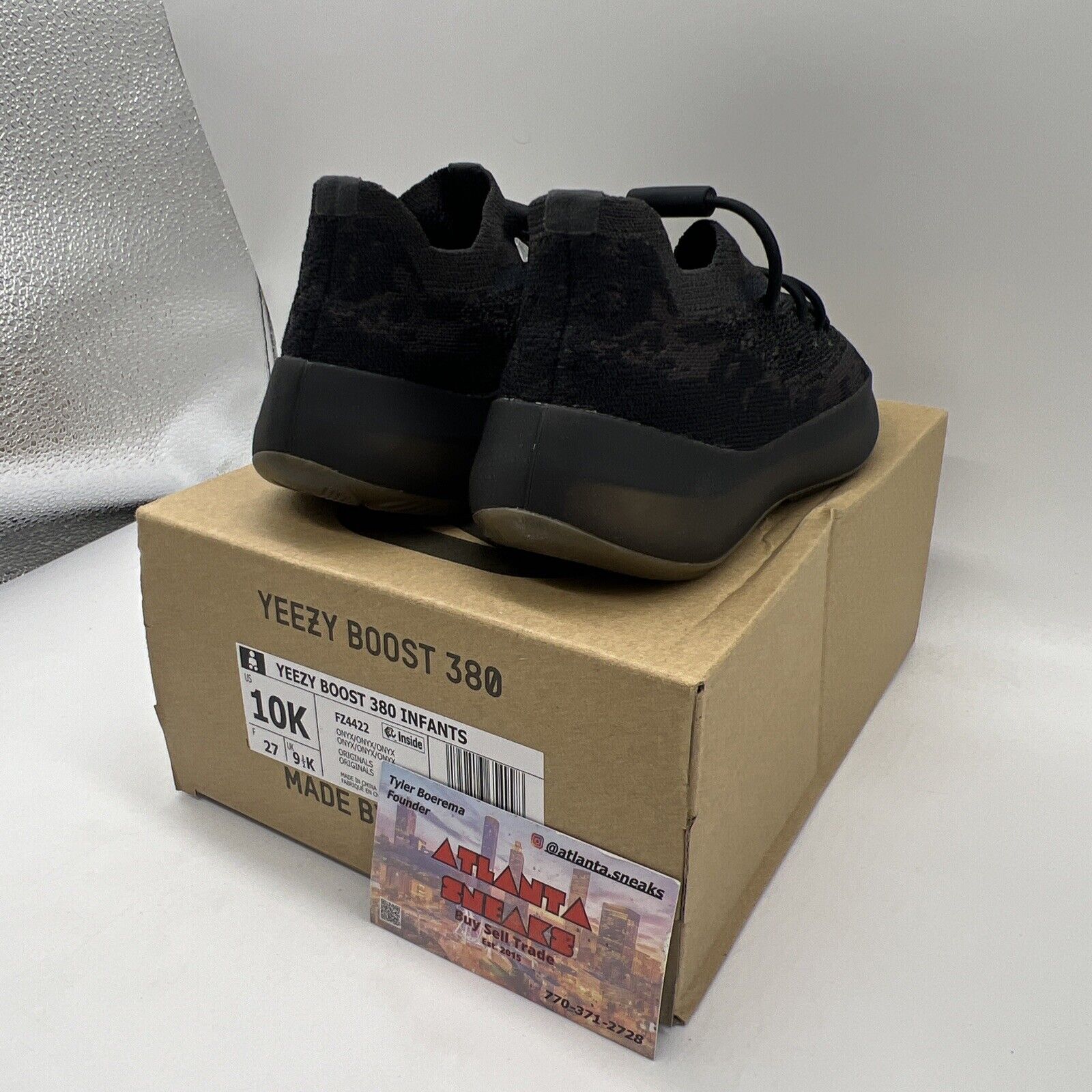 Adidas Yeezy Boost 380 'Onyx' Infants  FZ4422 Size 10K Brand New Og All DS