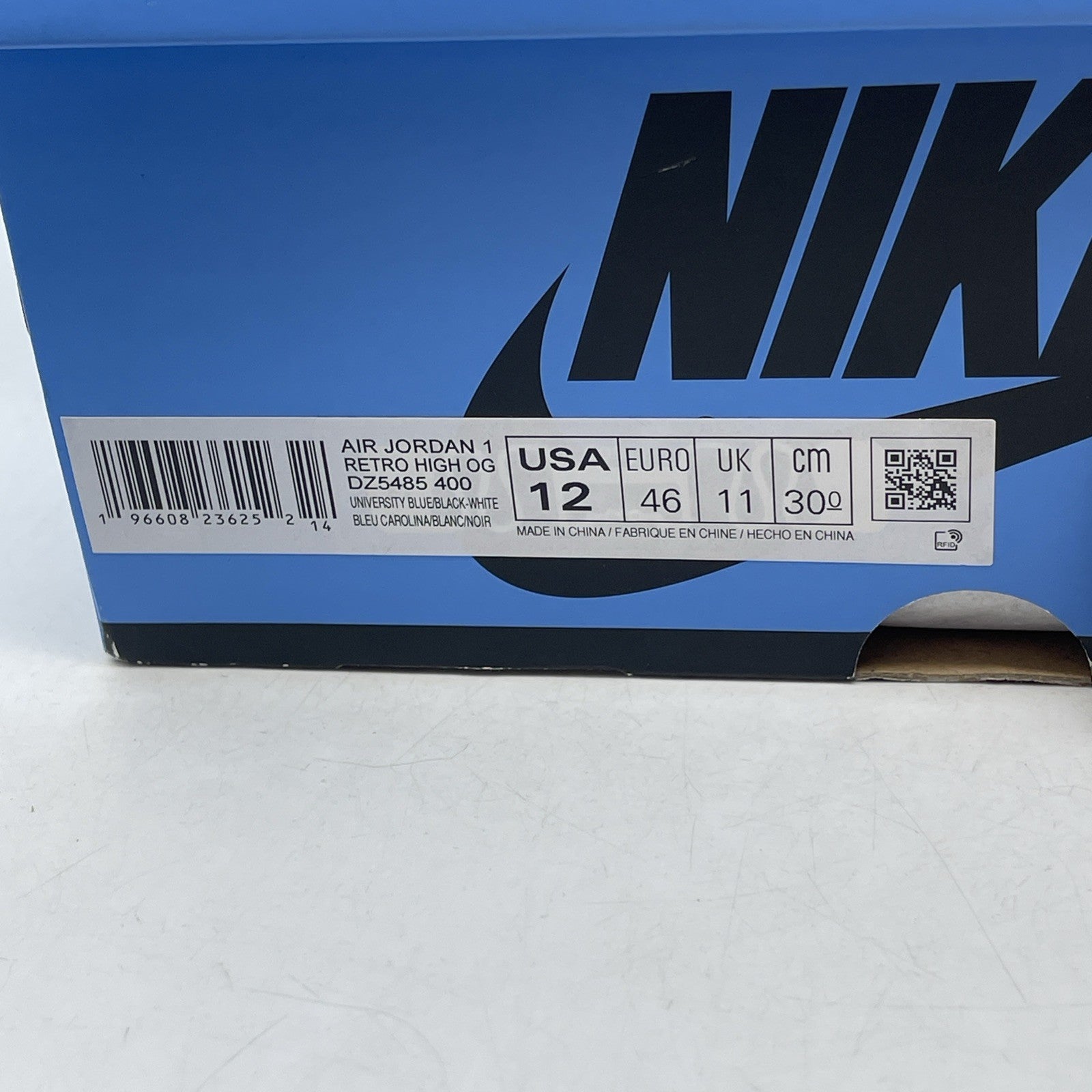 Size 12 - Air Jordan 1 Retro OG High UNC Toe (DZ5485-400)