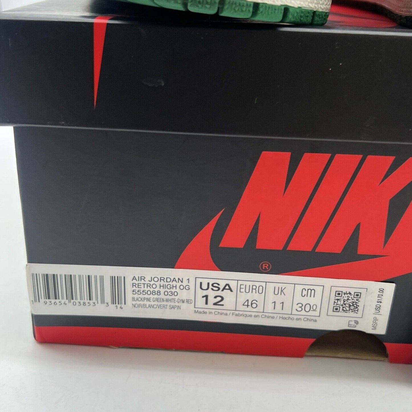 Size 12 - Air Jordan 1 Retro OG High Pine Green 2.0 (555088-030)