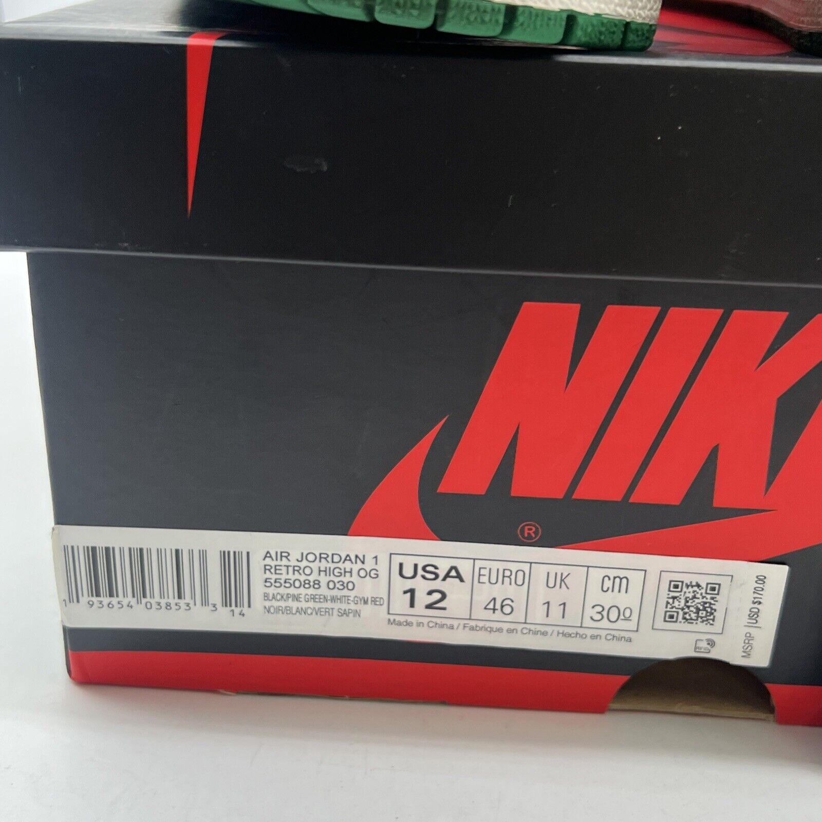 Size 12 - Air Jordan 1 Retro OG High Pine Green 2.0 (555088-030)