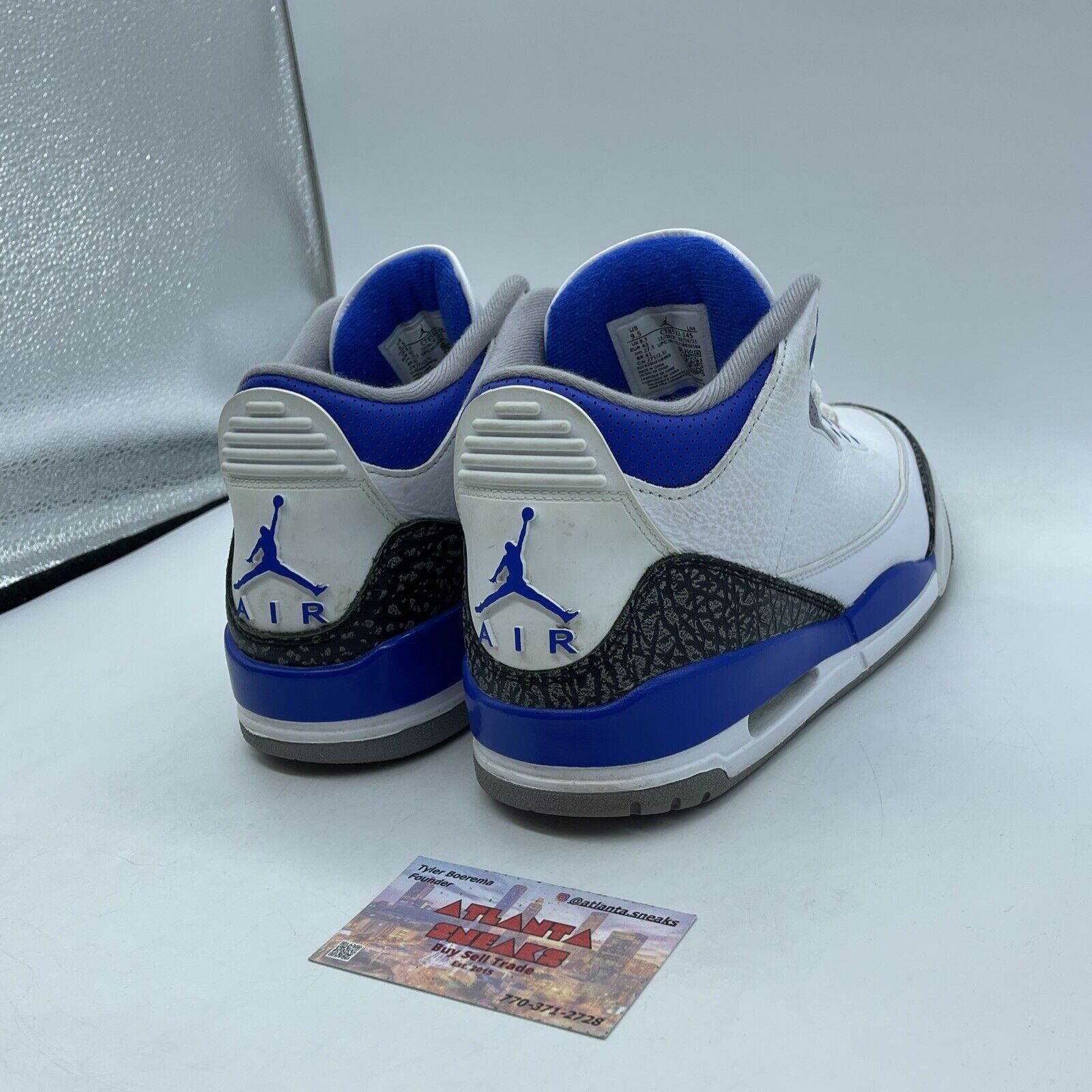 Size 9.5 - Jordan 3 Retro Mid Racer Blue Black White Leather (CT8532-145)