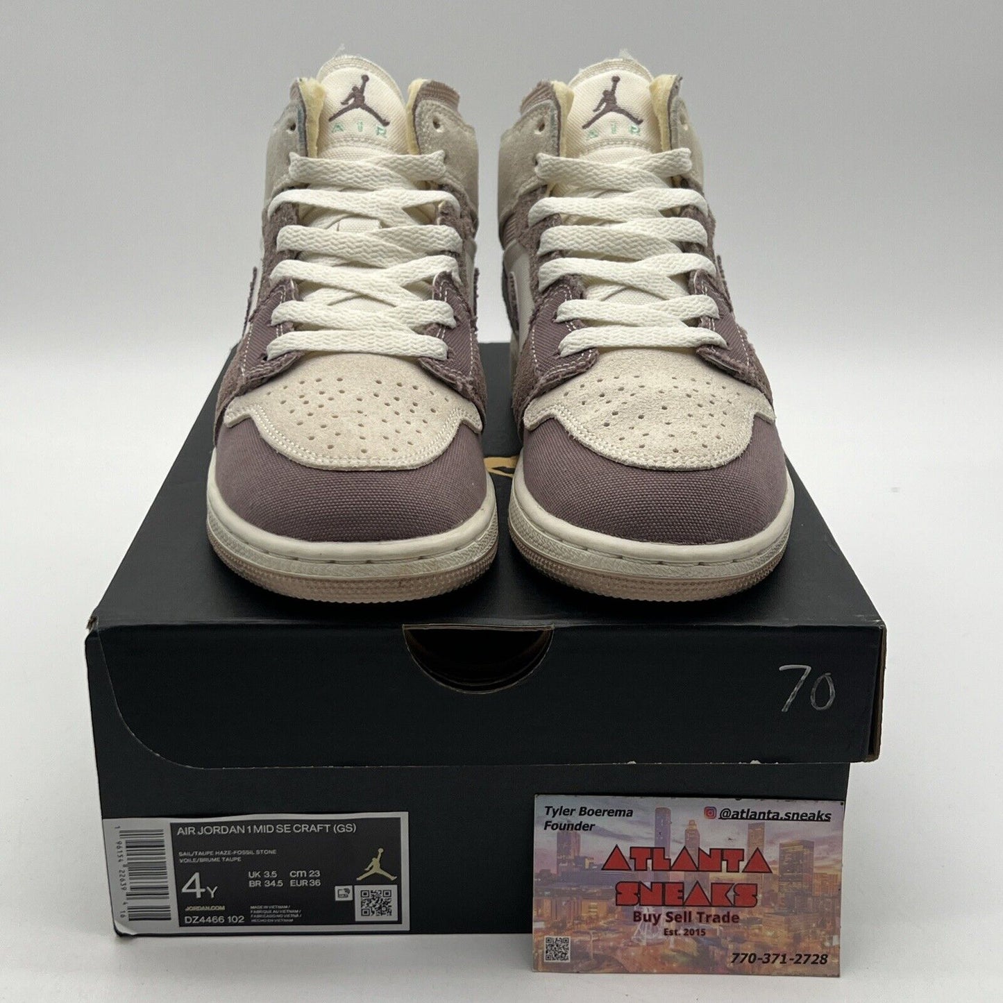 [DZ4466-102] Grade School Air Jordan RETRO 1 MID SE CRAFT 'TAUPE HAZE' (GS) SZ 4