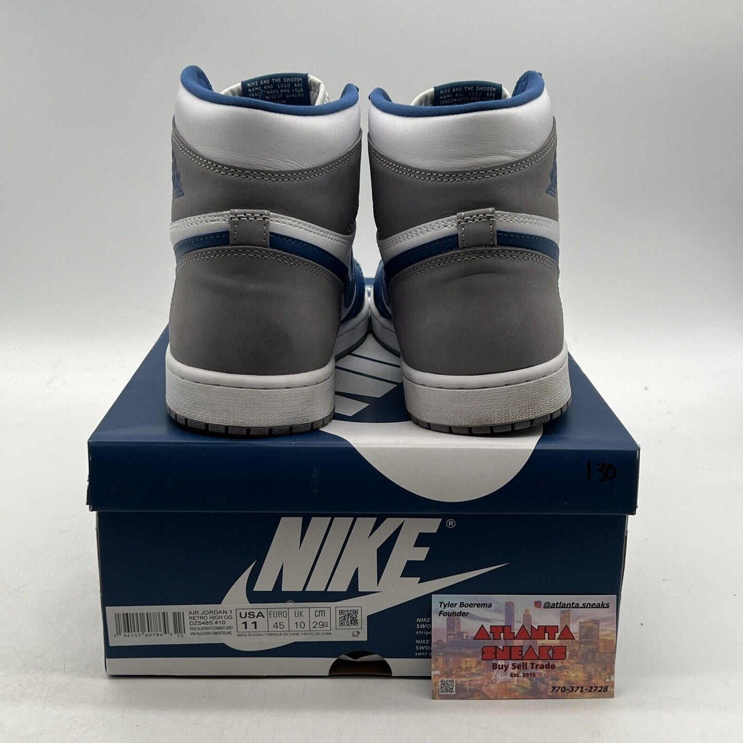 Size 11 - Jordan 1 Retro OG High True Blue White Grey (DZ5485-410)