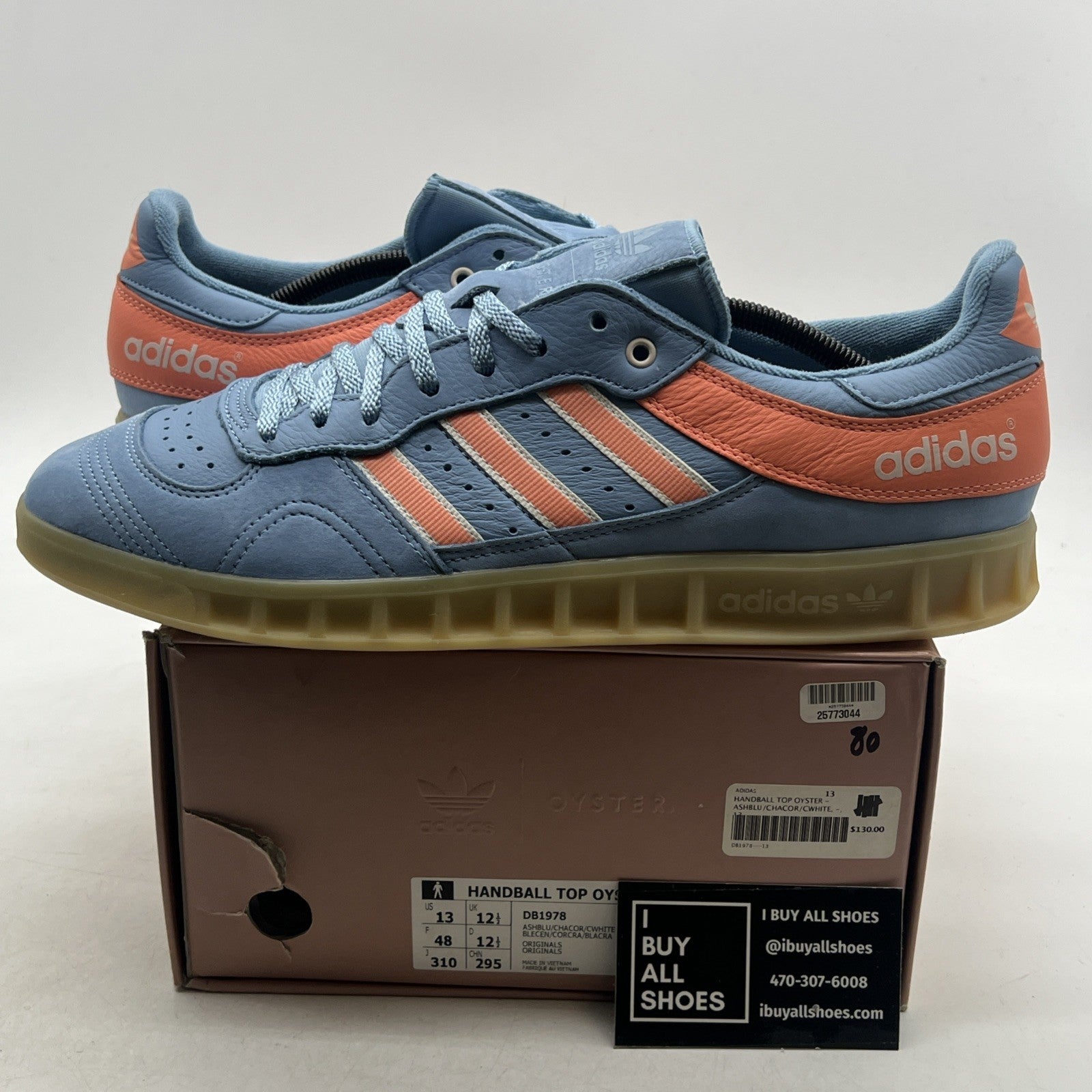 Size 13 - Adidas Oyster Holdings x Handball Top Ash Blue (DB1978)
