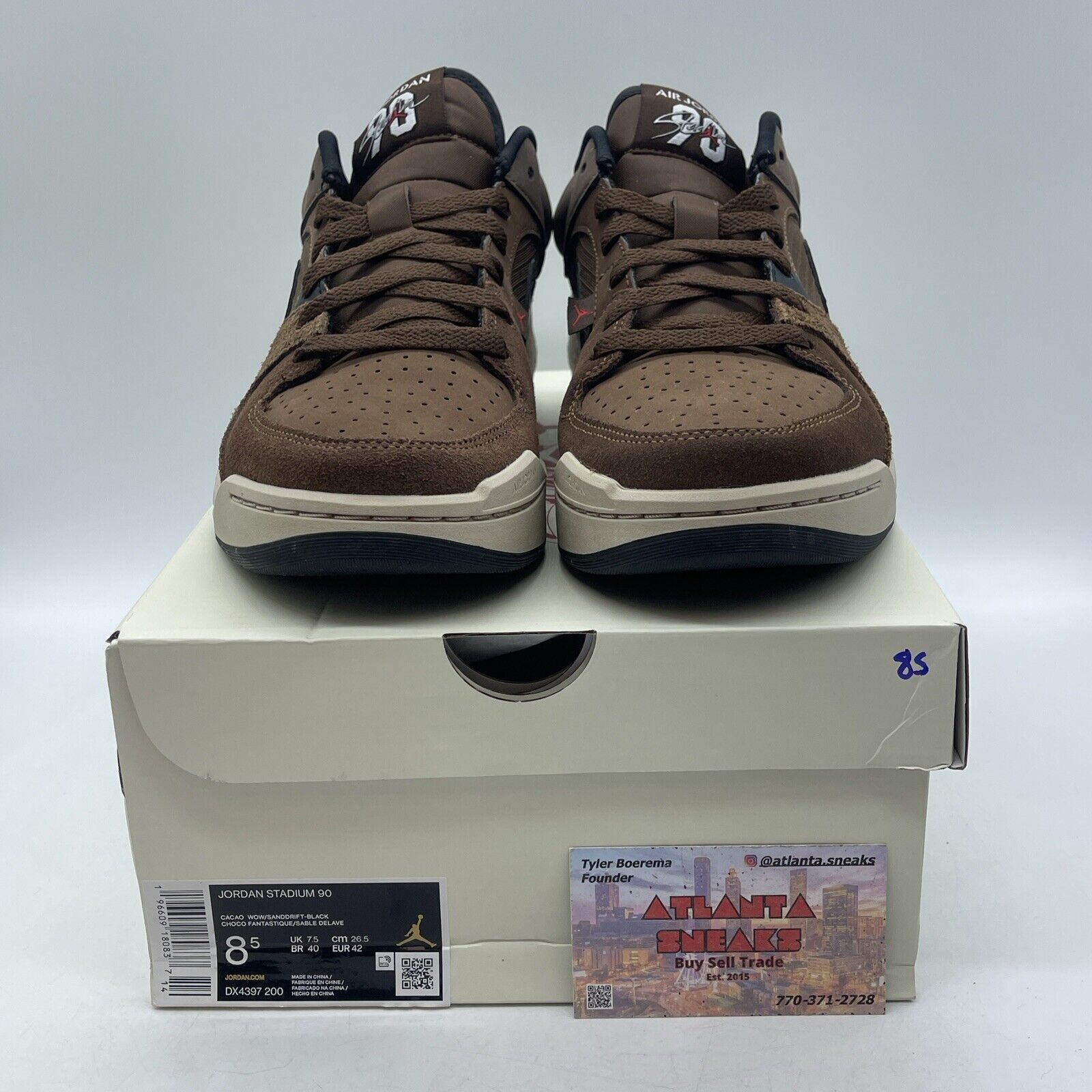 Size 8.5 - Jordan Stadium 90 Cacao Wow Brown Suede Black Leather (DX4397-200)