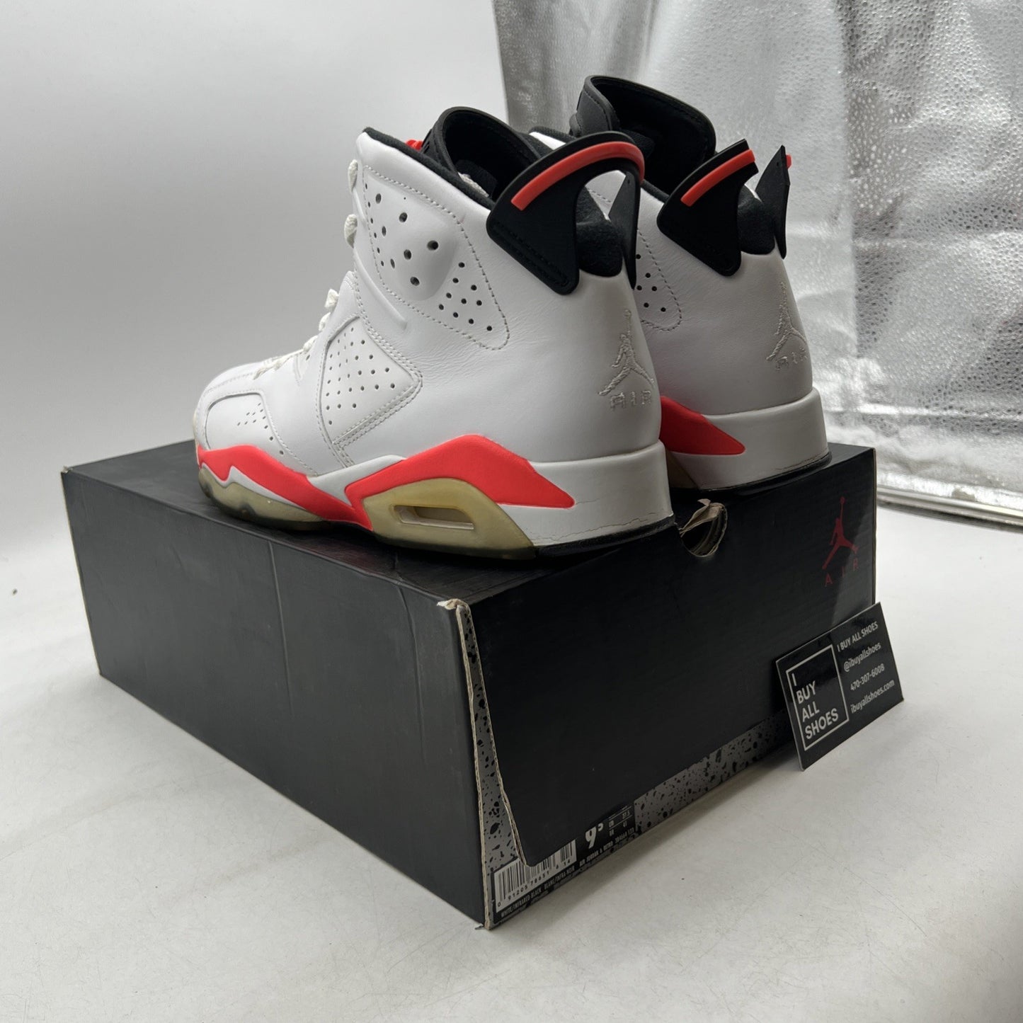 Size 9.5 - Air Jordan 6 Retro 2014 White Infrared (384664-123)