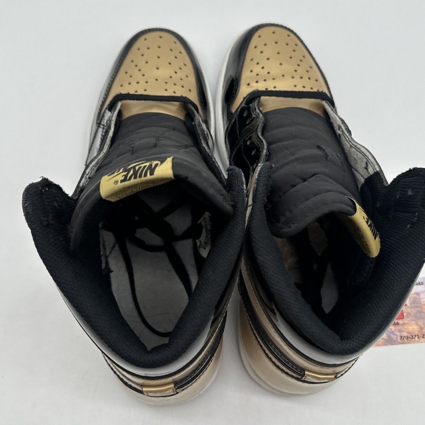 Size 11.5 - Jordan 1 Retro High OG NRG Gold Toe 2018 Patent White Shine Classics