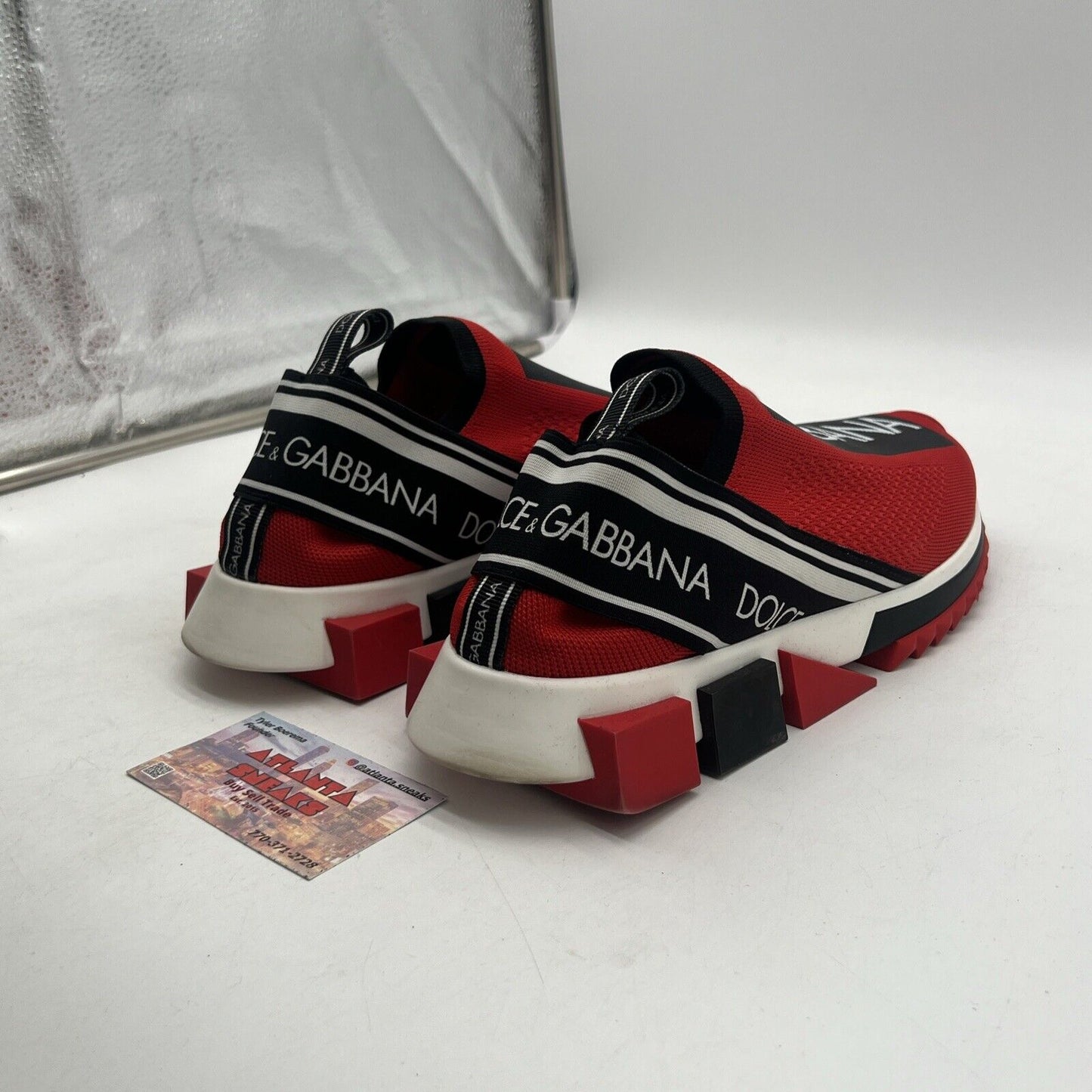 Size 10 - Dolce & Gabbana Sorrento Melt Red Black Mens Sneakers Shoes