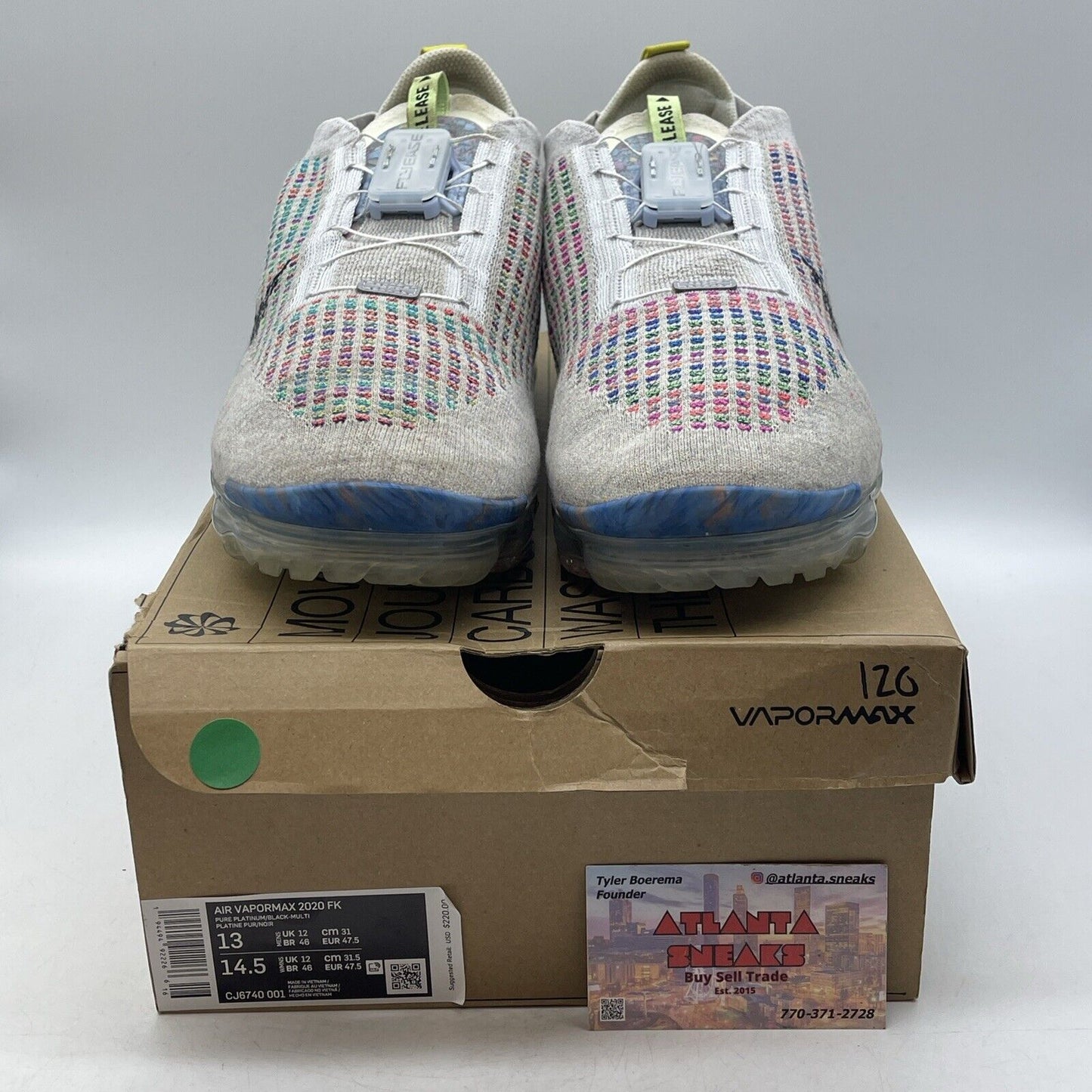 Size 13 - Nike Air VaporMax 2020 Flyknit Multi-Color Grey Blue (CJ6740-001)