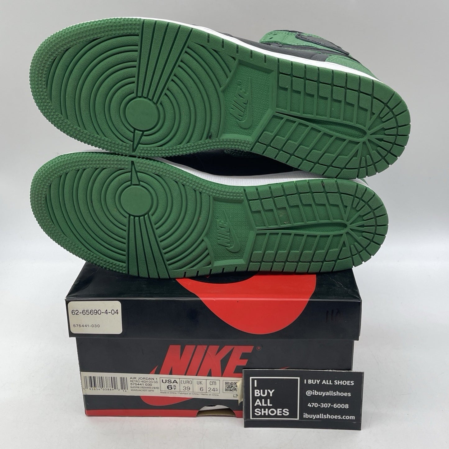 Size 6.5Y - Air Jordan 1 Retro OG High Pine Green 2.0 (575441-030)