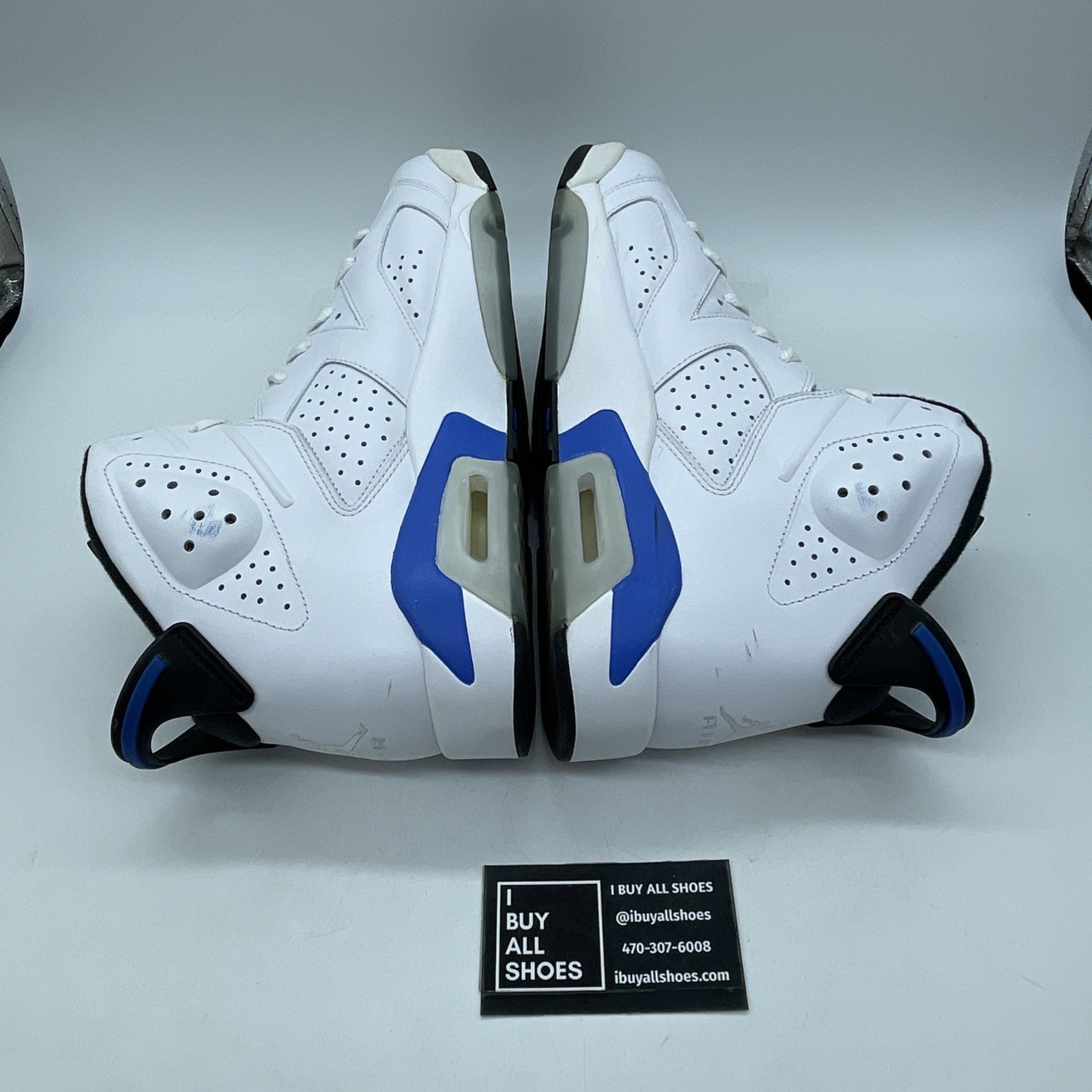 Size 10.5 - Air Jordan 6 Retro 2014 Sport Blue White Leather (384664-107)