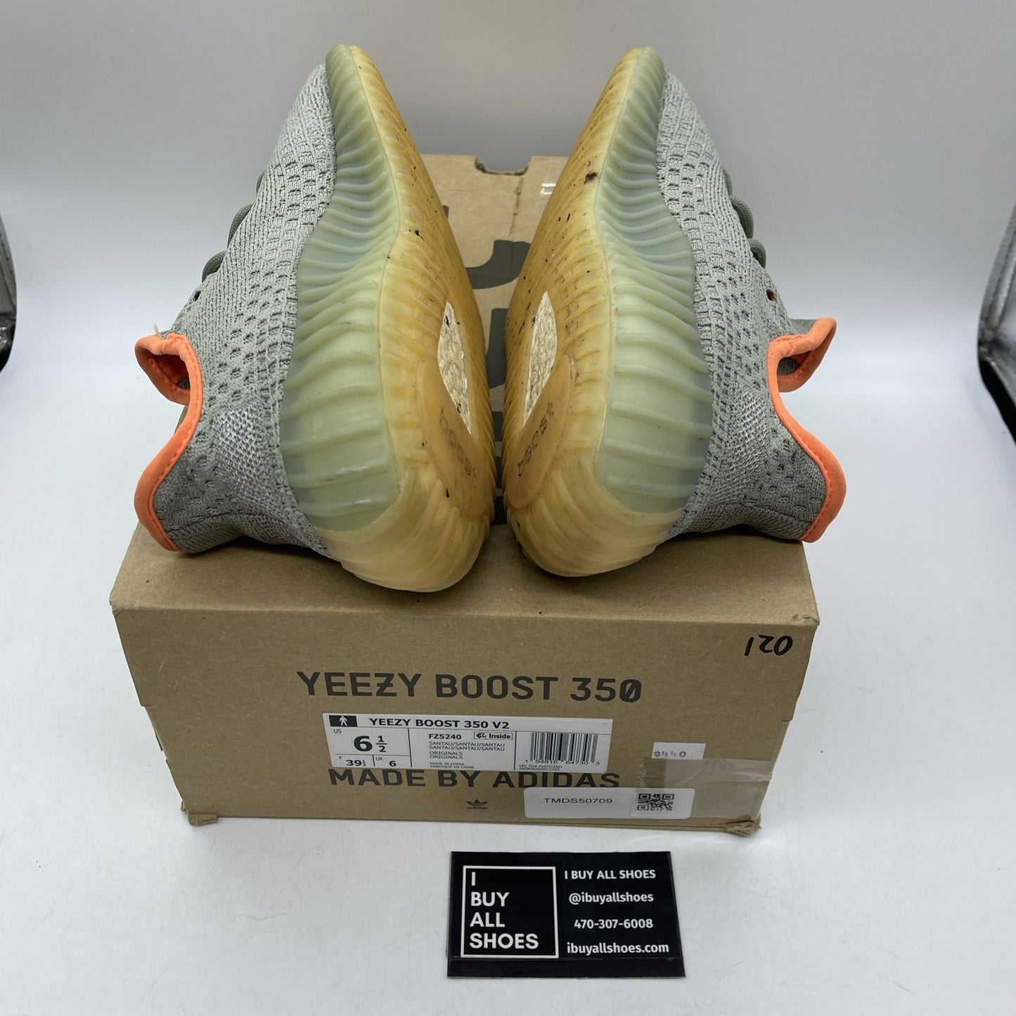 Size 6.5 - Yeezy Boost 350 V2 Sand Taupe Green Orange Suede (FZ5240)
