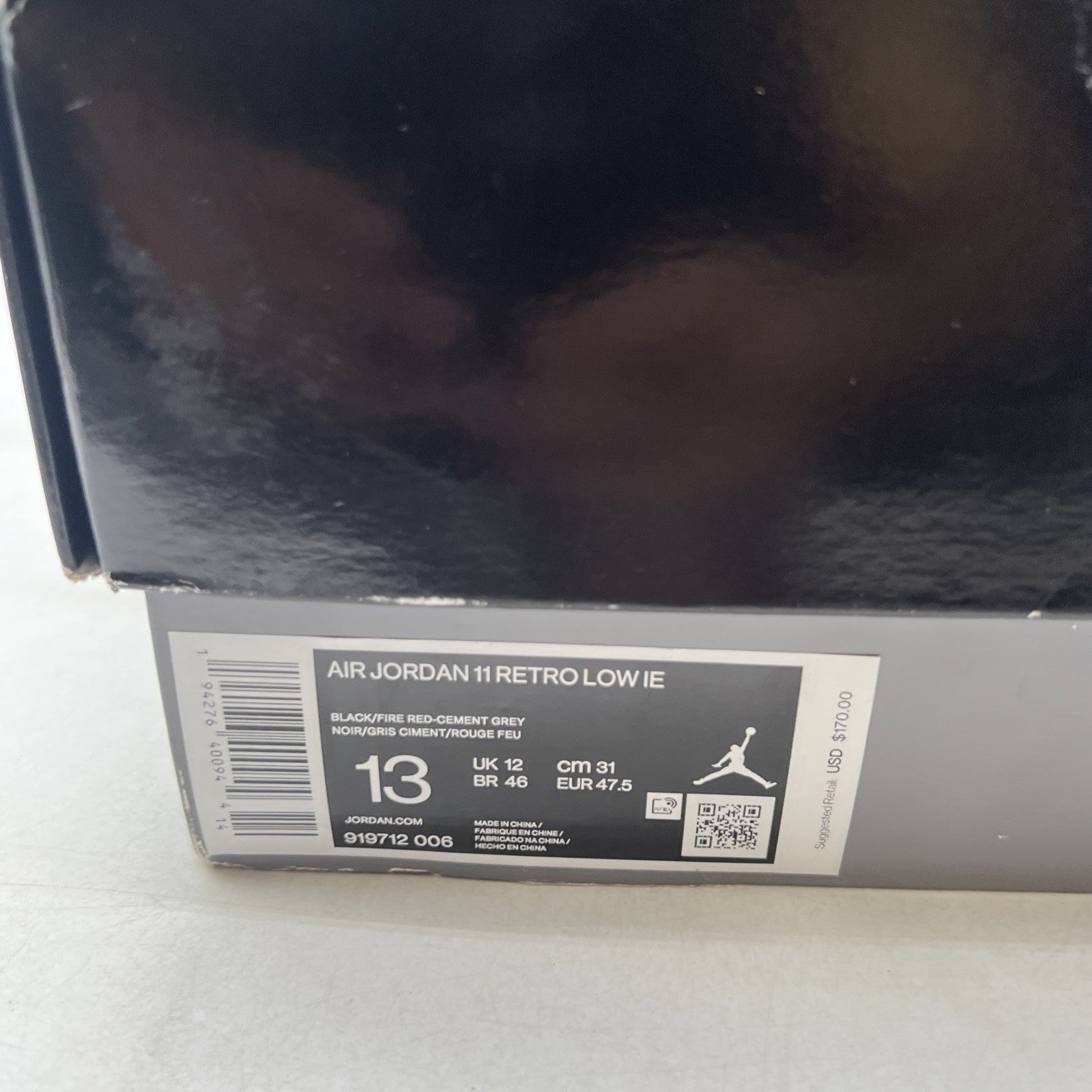 Size 13 - Air Jordan 11 Retro IE Low Black Cement (919712-006)