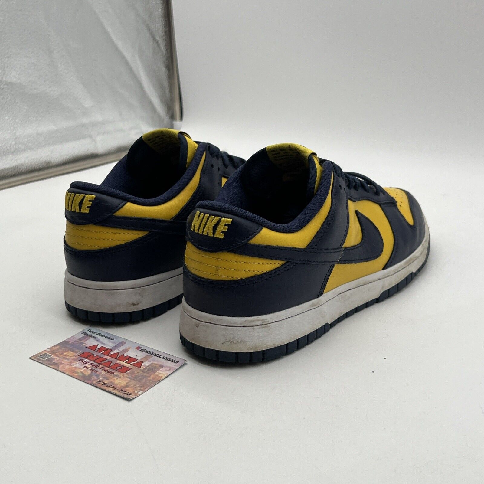 Size 9 - Nike Dunk Low Michigan 2021 Yellow Navy Leather White (DD1391-700)