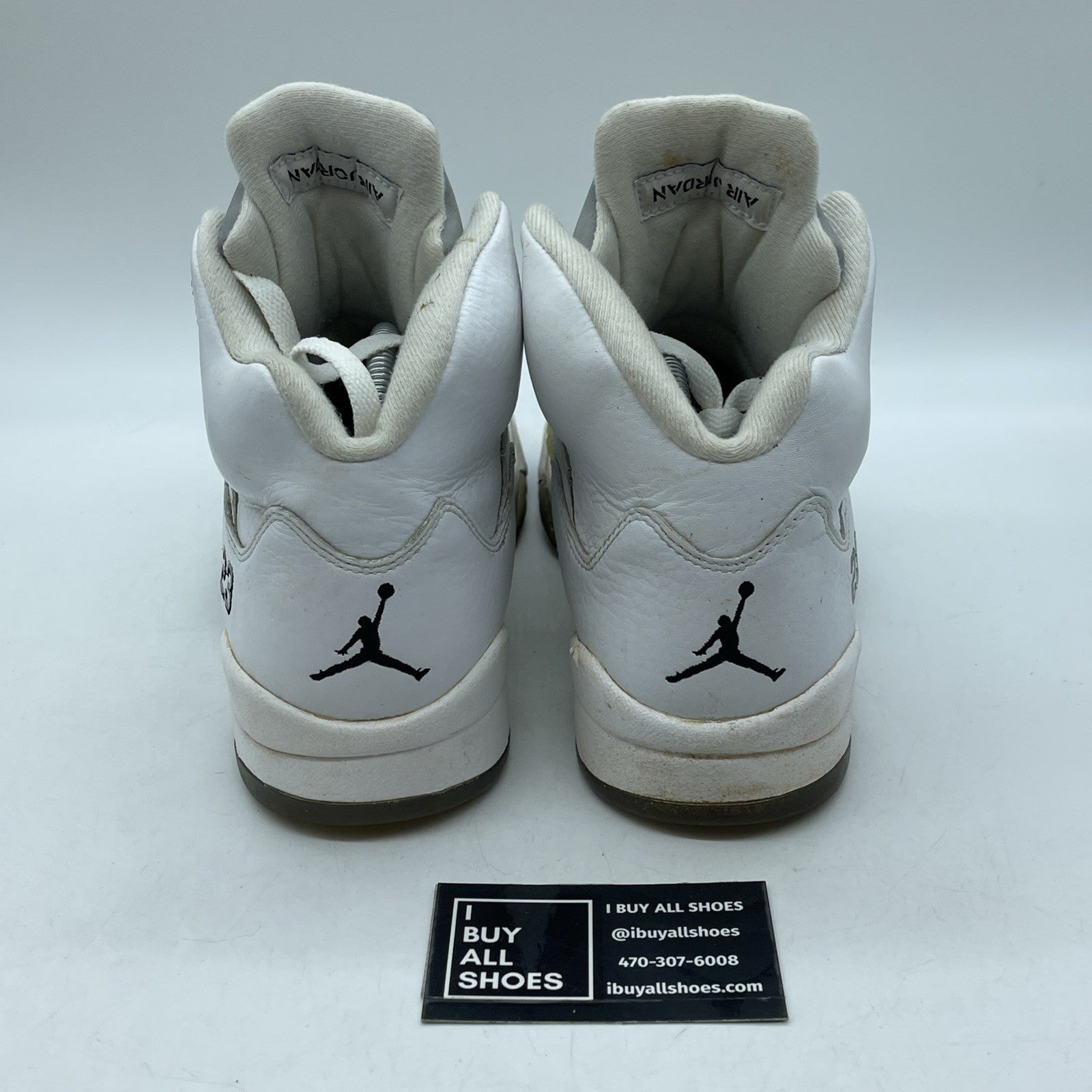Size 9 - Air Jordan 5 Retro 2015 White Metallic White Leather (136027-130)