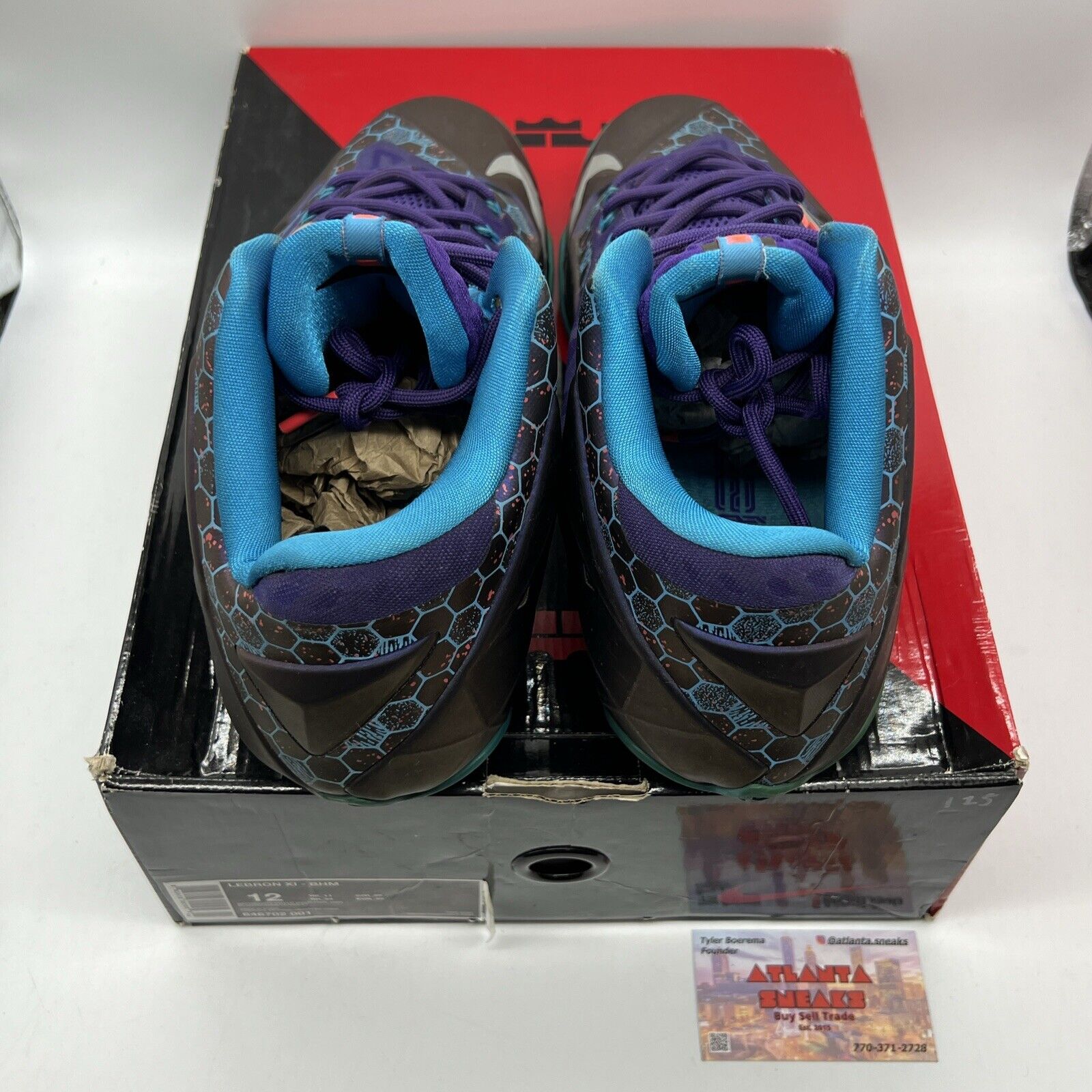 Size 12 - Nike LeBron 11 Hornets Purple Blue (616175-500)