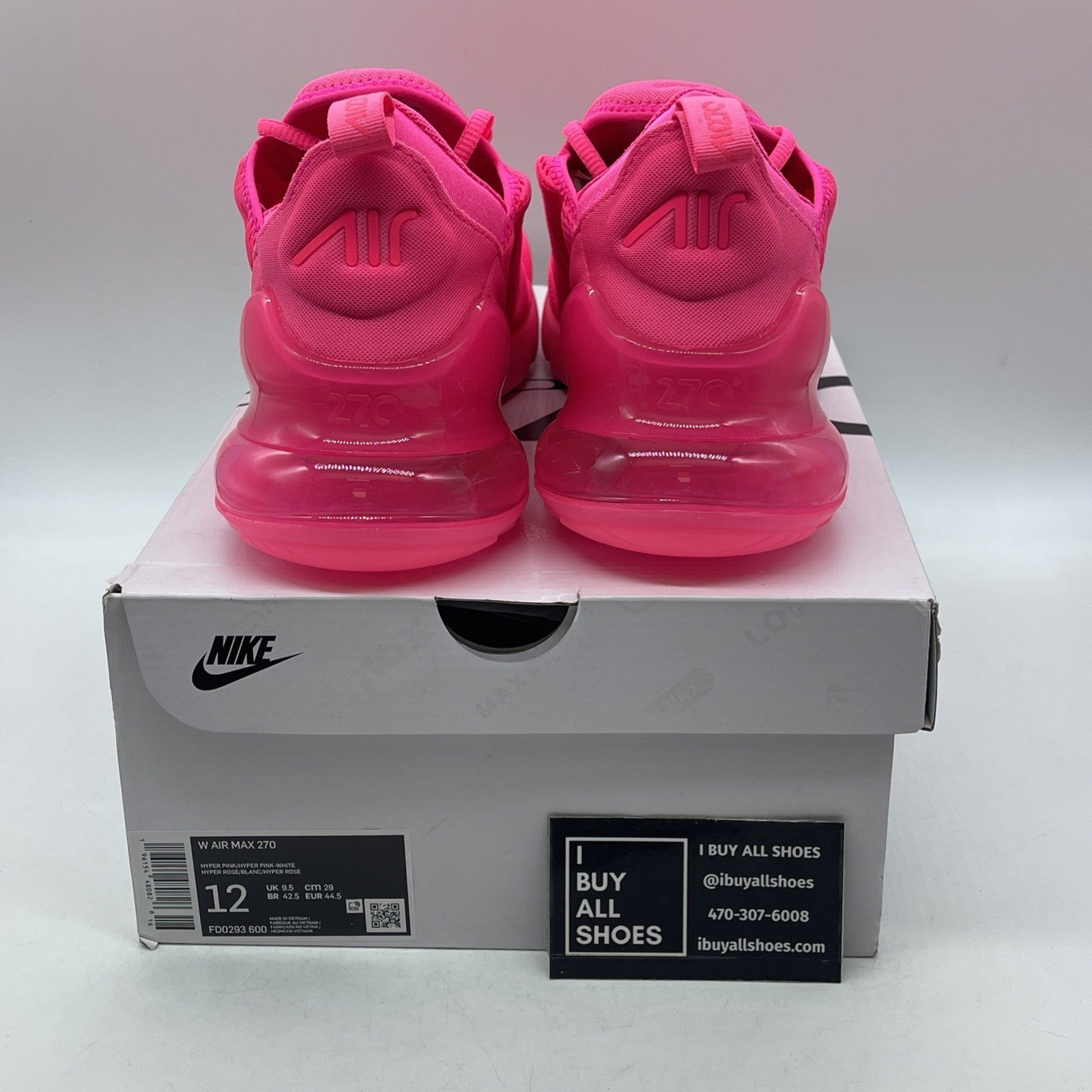 Size 12W - Nike Air Max 270 Triple Pink (FD0293-600)