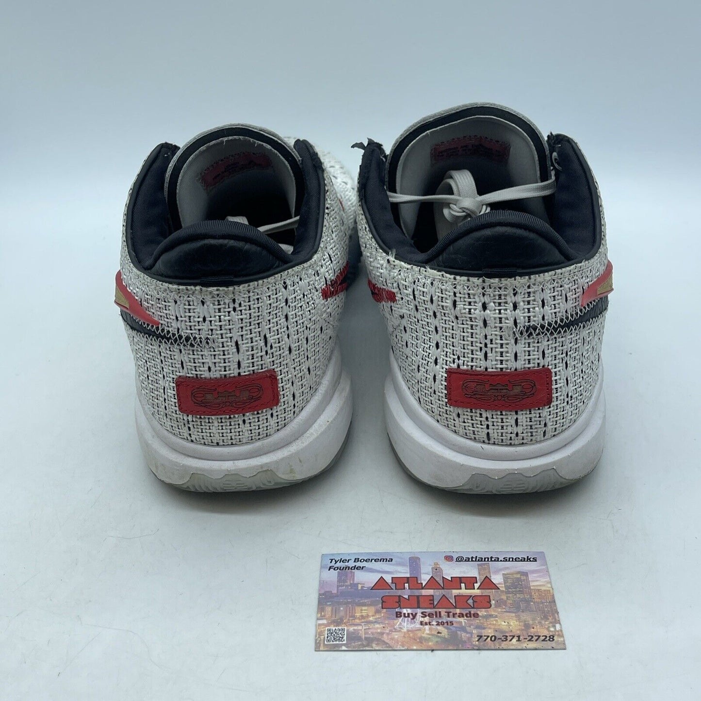 Size 14 - Nike LeBron 20 The Debut 2 White Red Suede Black Leather (DJ5423-100)