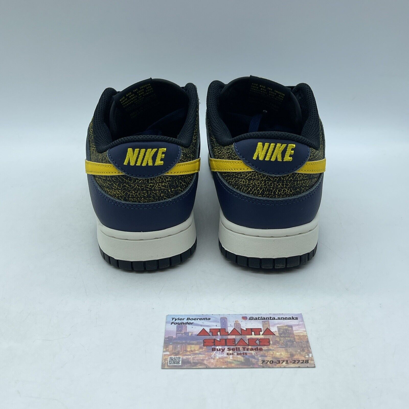 Size 9 - Nike Dunk Low Vintage Michigan Yellow Black Blue Leather (FZ4014-010)