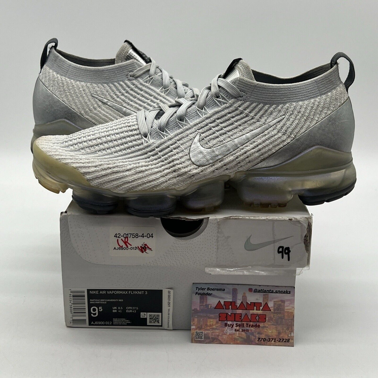 Size 9.5 - Nike Air VaporMax Flyknit 3 Reflective Silver (AJ6900-012)