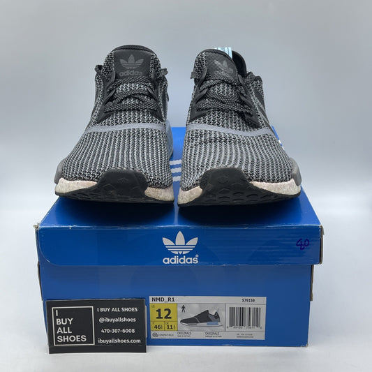 Size 12 - adidas NMD_R1 Clear Blue Grey Black Suede Leather (S79159)
