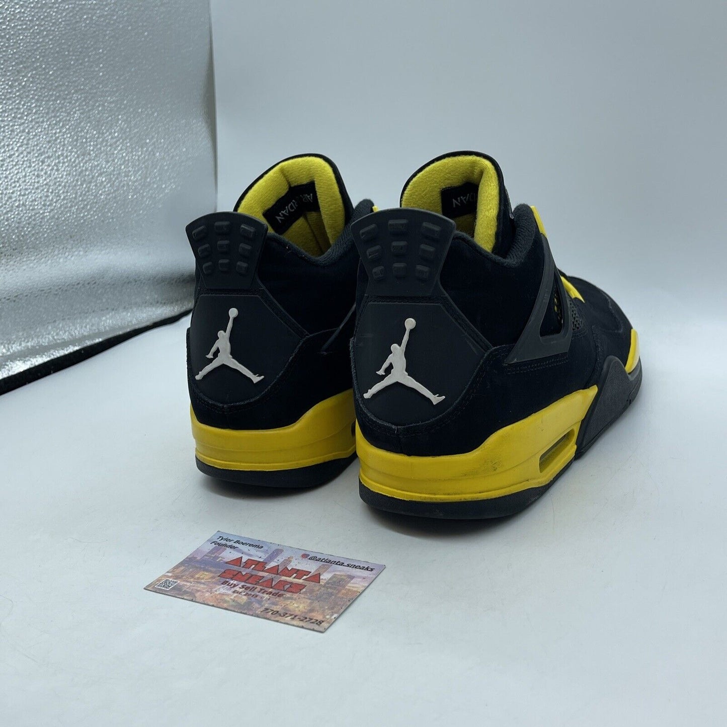 Size 9 - Jordan 4 Retro Mid Thunder Yellow White Leather Black Suede (DH6927-017