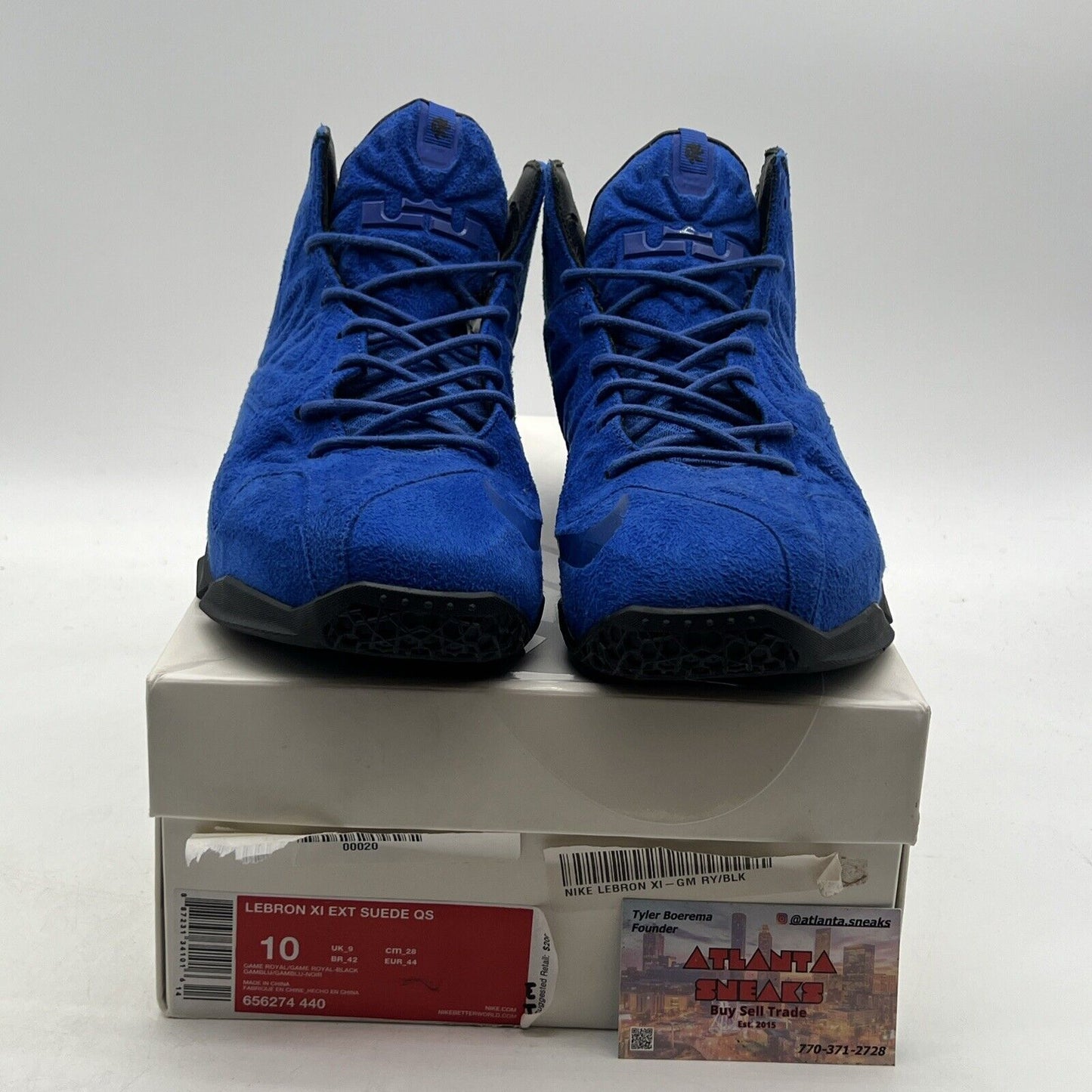 Size 10 - Nike LeBron 11 EXT Suede QS Game Royal (656274-440)