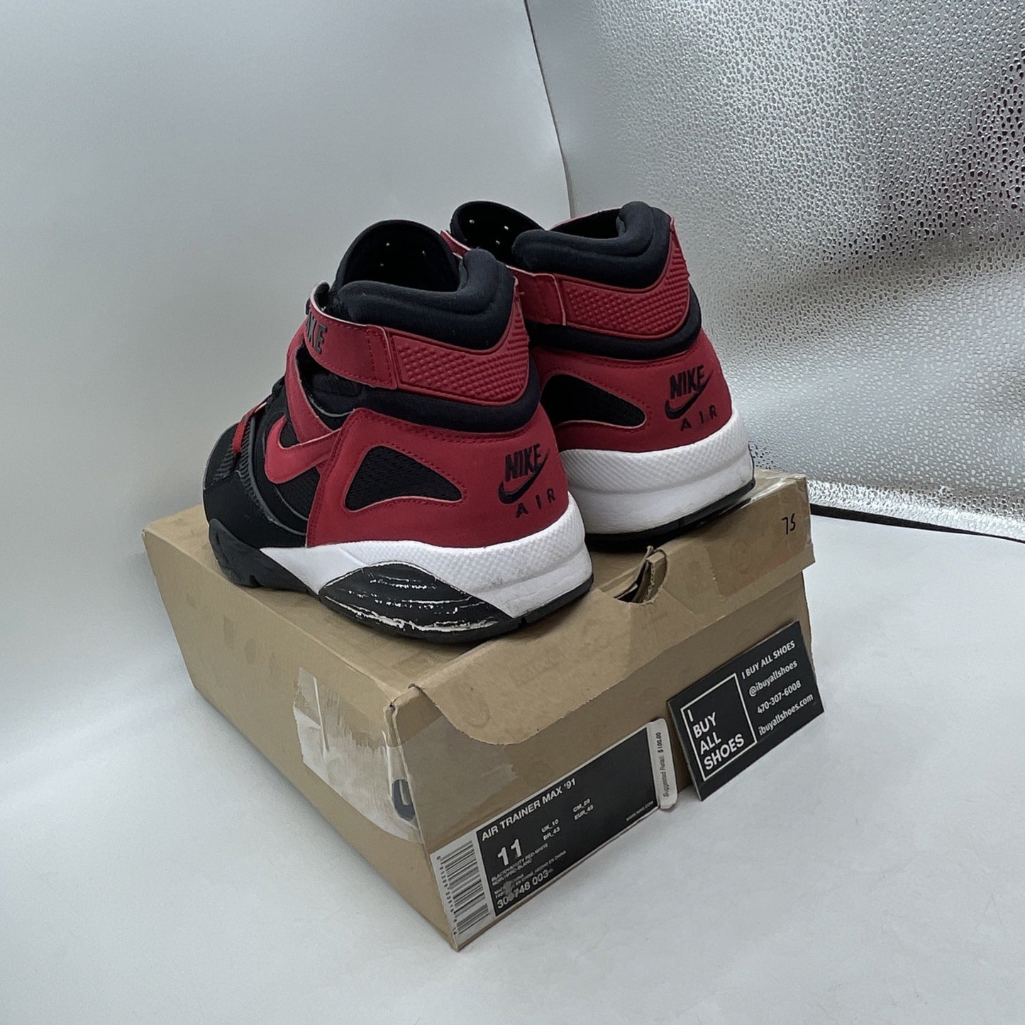 Size 11 - Nike Air Trainer Max 91 Black Varsity Red (309748-003)