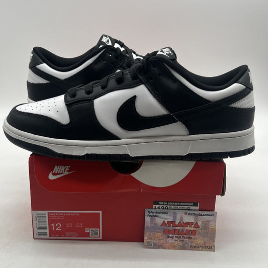 Size 12 - Nike Dunk Low Black White Leather (DD1391-100)