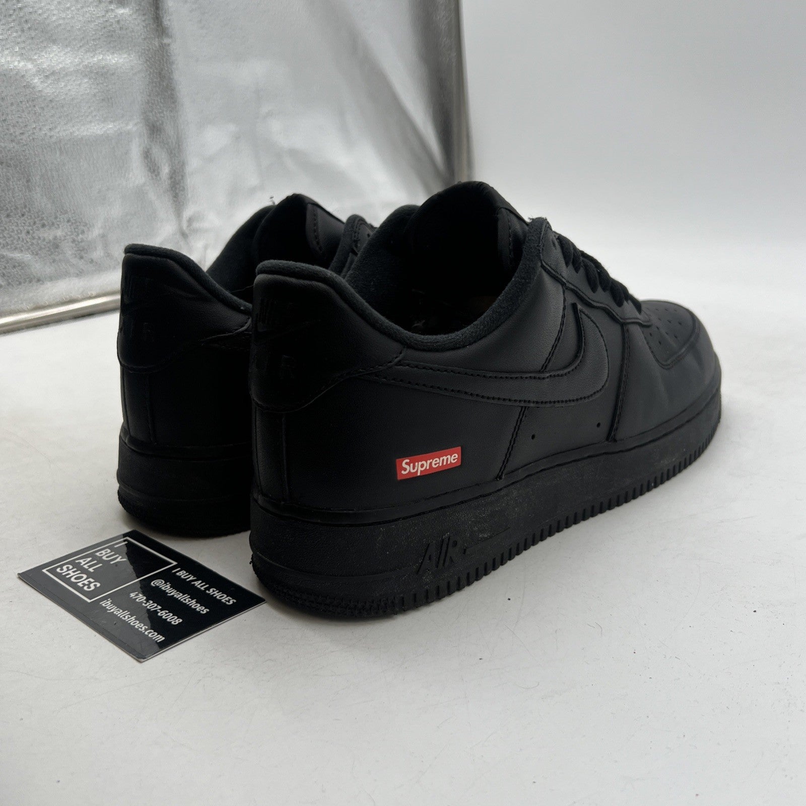 Size 9 - Nike Air Force 1 Low x Supreme Box Logo - Black (CU9225-001)
