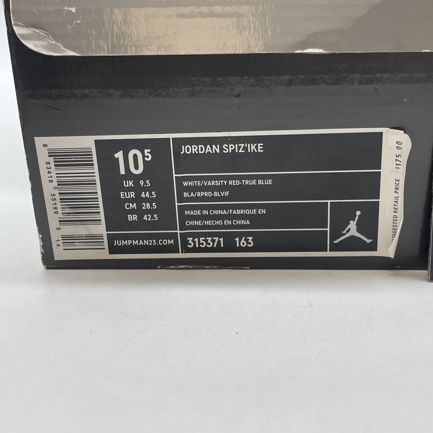 Size 10.5 - Jordan Spizike True Blue White Grey Suede Leather (315371-163)
