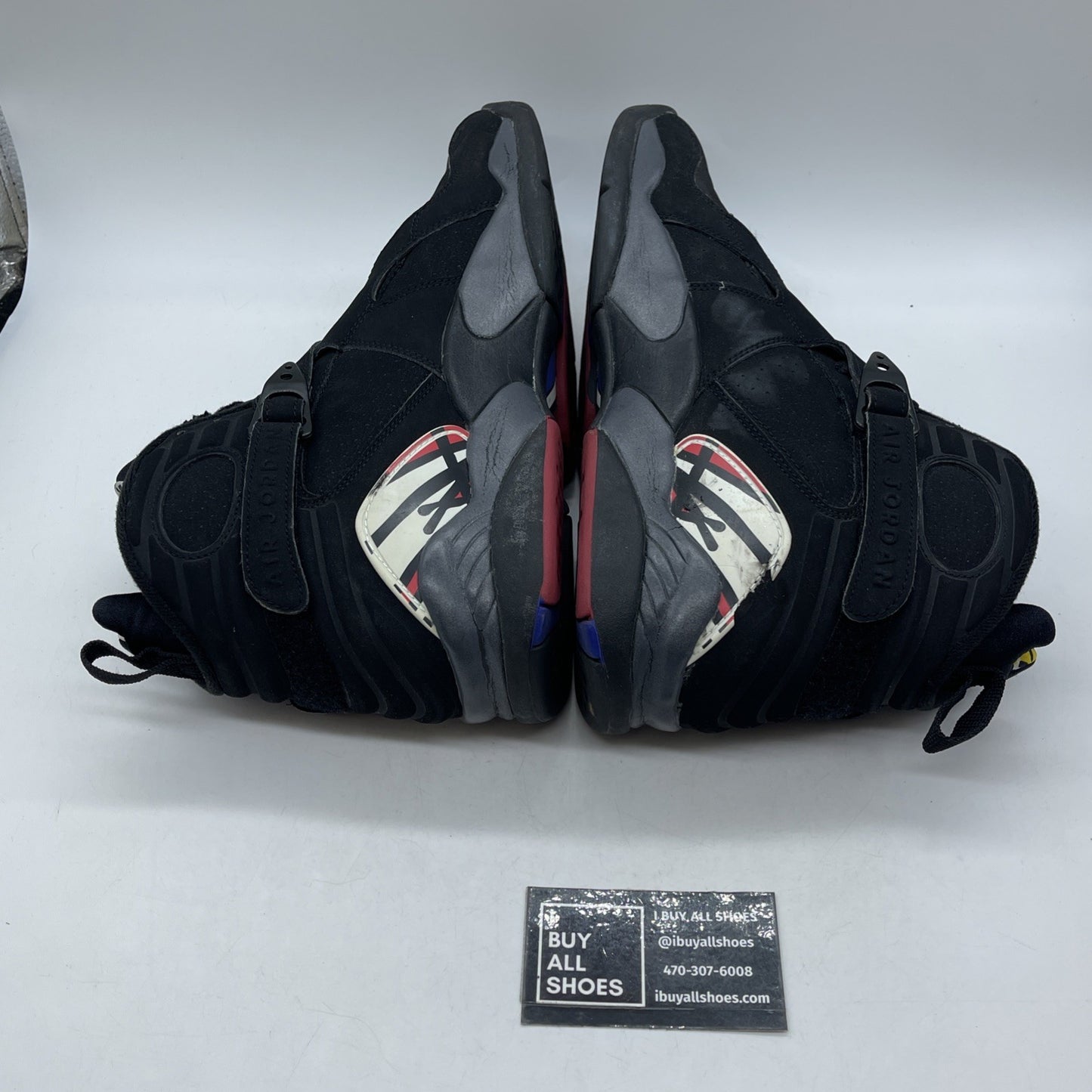 Size 13 - Air Jordan 8 Retro 2007 Playoff Black White Red Suede (305381-061)