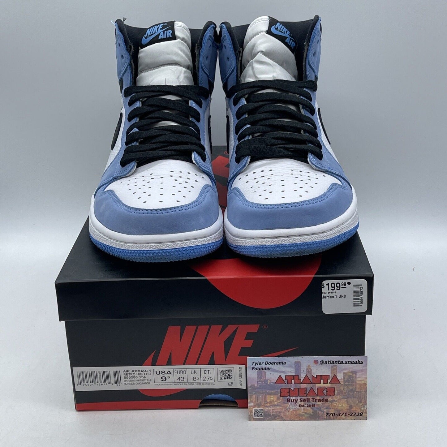 Size 9.5 - Jordan 1 Retro OG High University Blue White Black (555088-134)