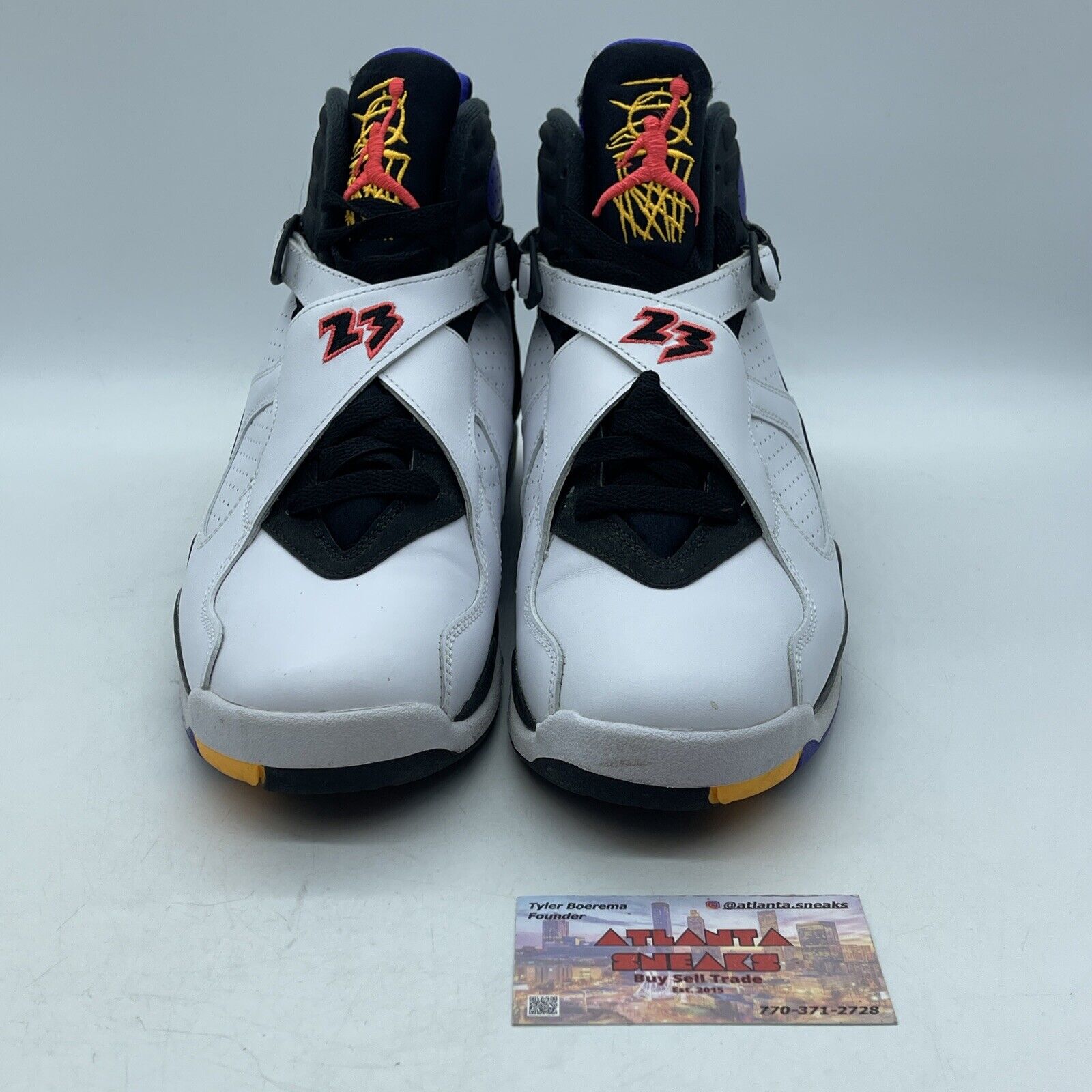 Size 8.5 - Air Jordan 8 Three-Peat Purple White Black Orange (305381-142)