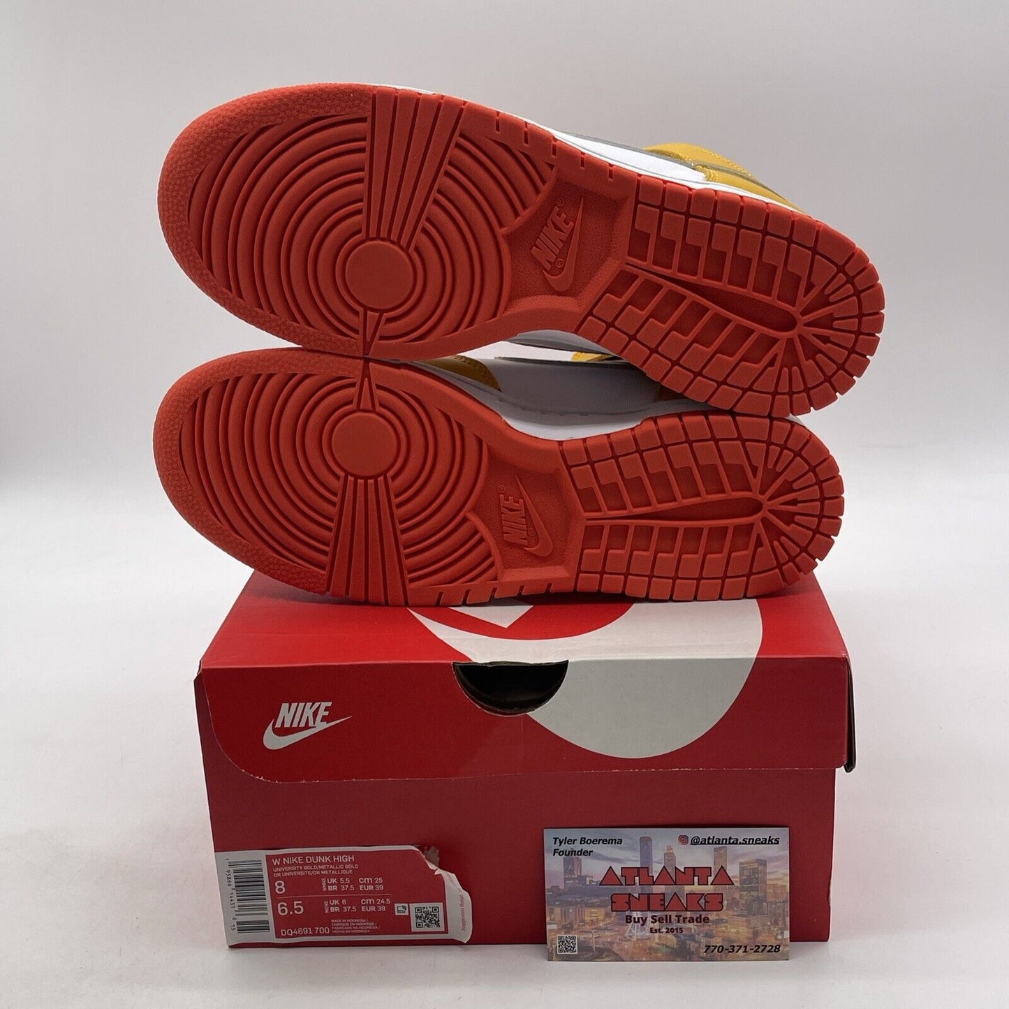 Size 8W - Nike Dunk High University Gold Orange White Leather (DQ4691-700)