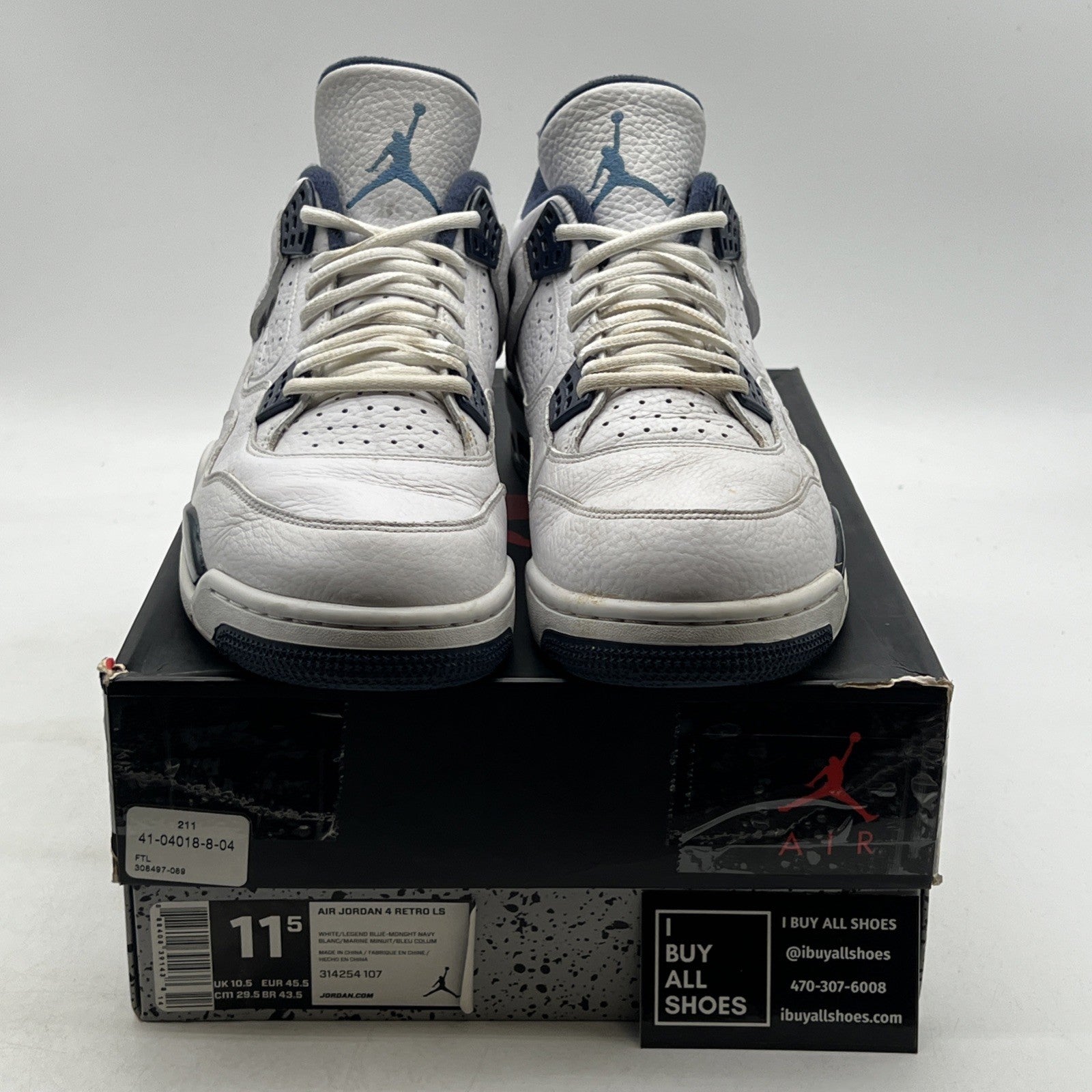 Size 11.5 - Air Jordan 4 Retro LS Columbia (314254-107)