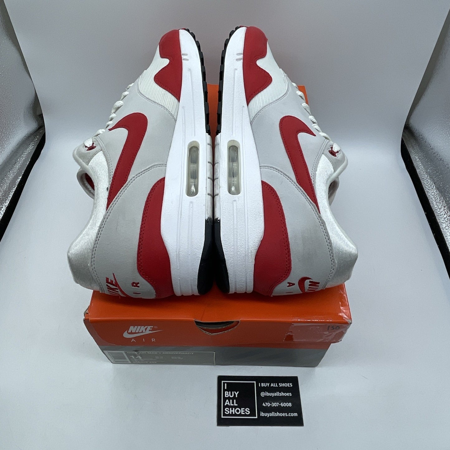 Size 14 - Nike Air Max 1 OG Anniversary 2017 Re-Release Red (908375-103)