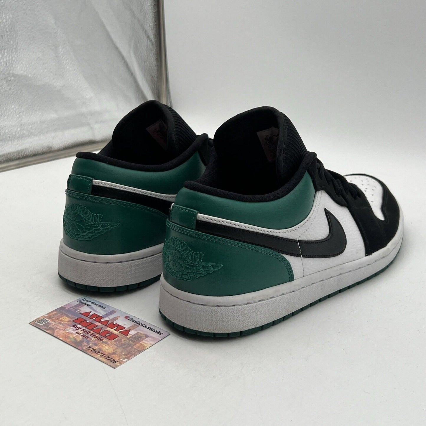 Size 10.5 - Air Jordan 1 Low Mystic Green Black White Suede Leather (553558-113)