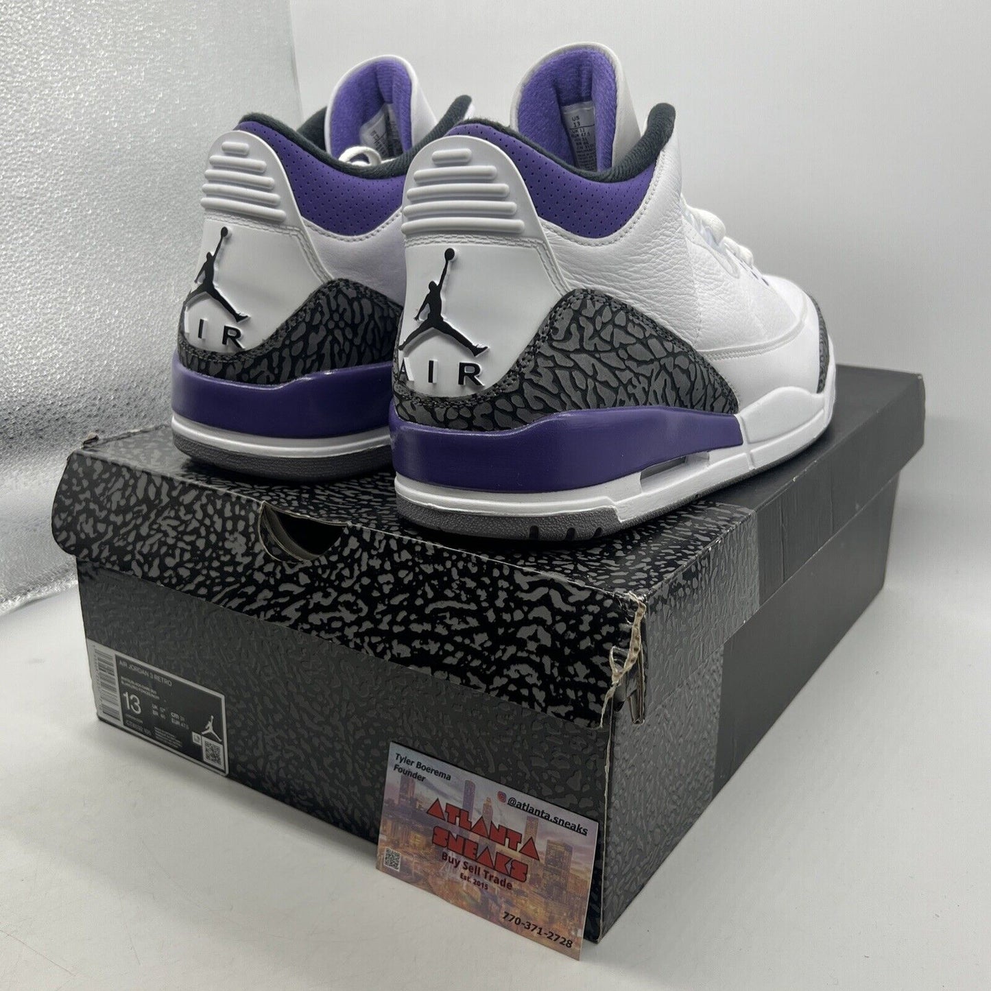 Size 13 - Jordan 3 Retro Mid Dark Iris White Leather Grey (CT8532-105)