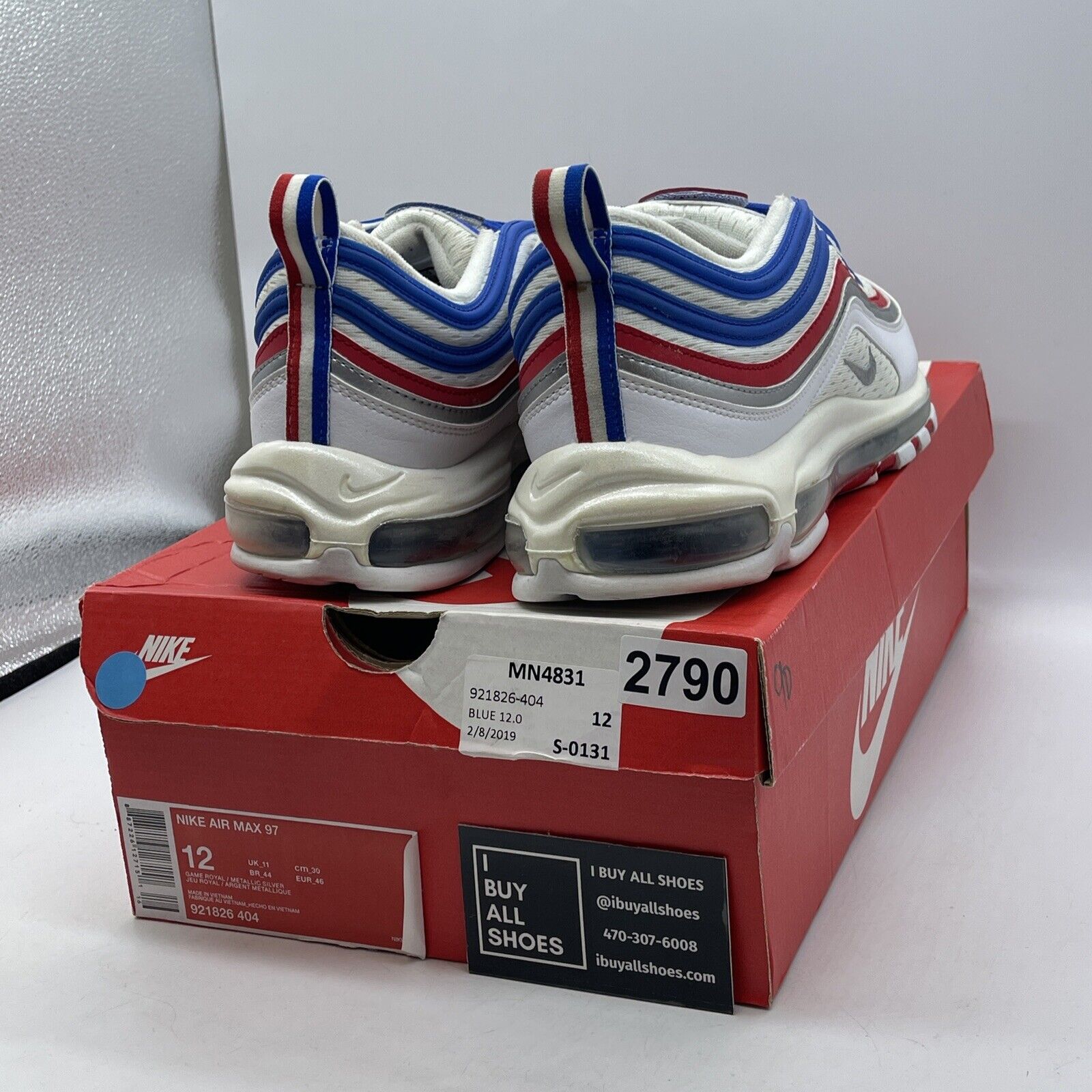 Size 12 - Nike Air Max 97 All Star Jersey Red Blue White Suede (921826-404)