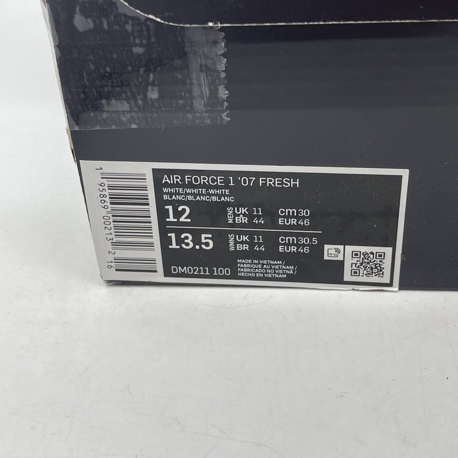 Size 12 - Nike Air Force 1 '07 Fresh White Leather (DM0211-100)